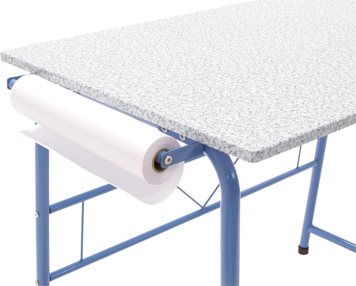 Splatter Blue and Gray Art and Craft Table Set with Bench and Paper Roll