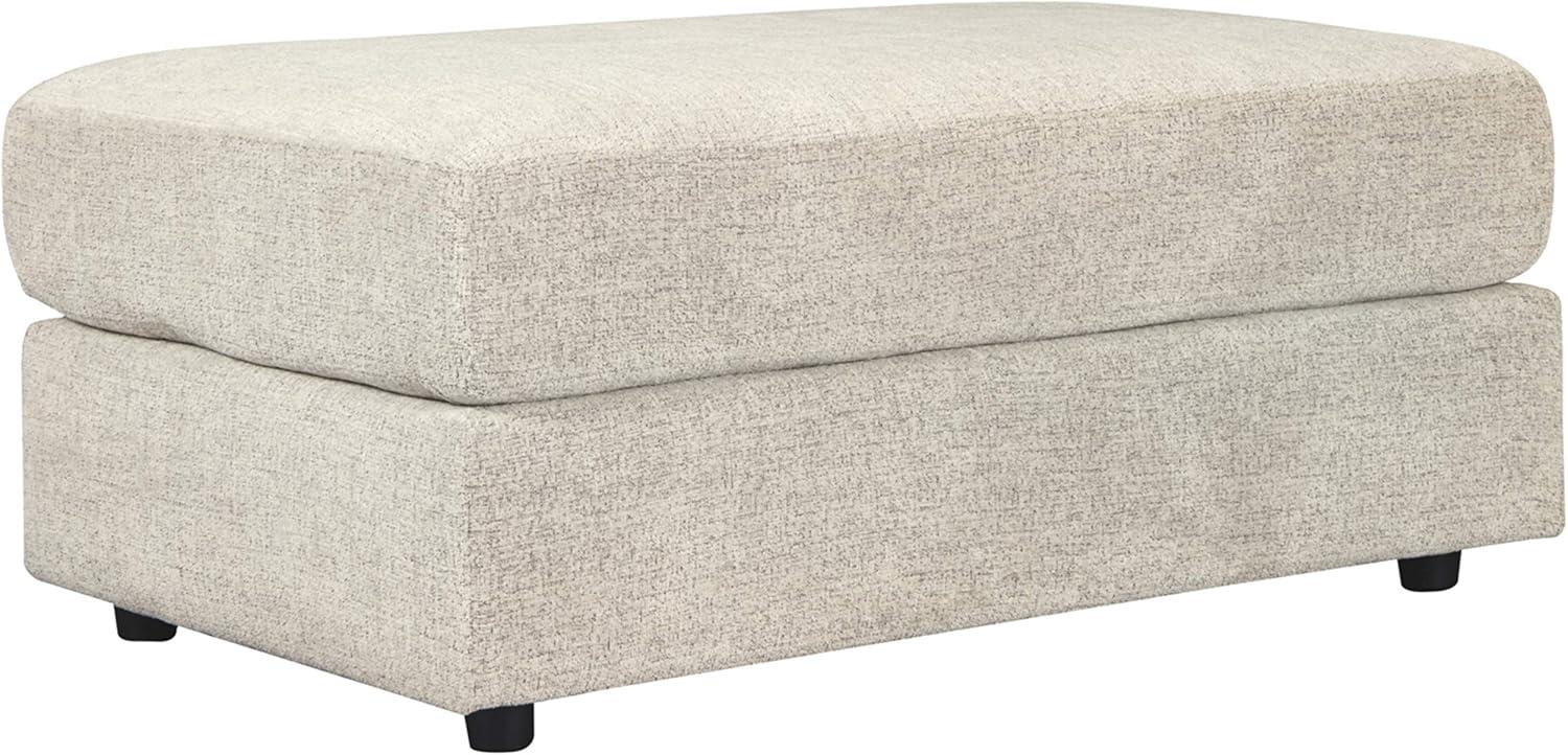 Oversized Off-White Chenille Contemporary Ottoman