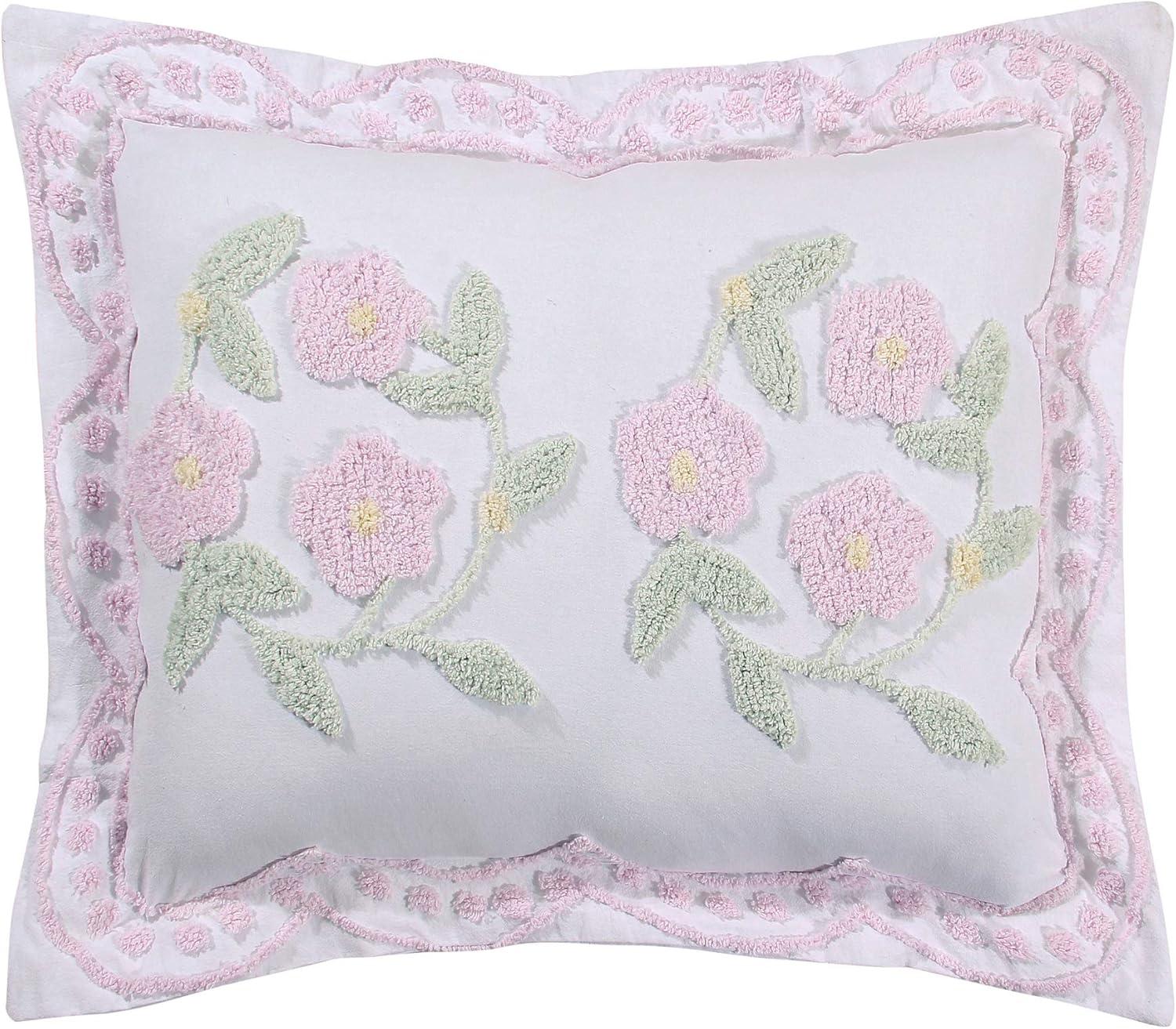 Better Trends Bloomfield 100% Cotton Pillow Sham 22" x 27" Floral Pattern Machine Washable All Season Pillow Cover