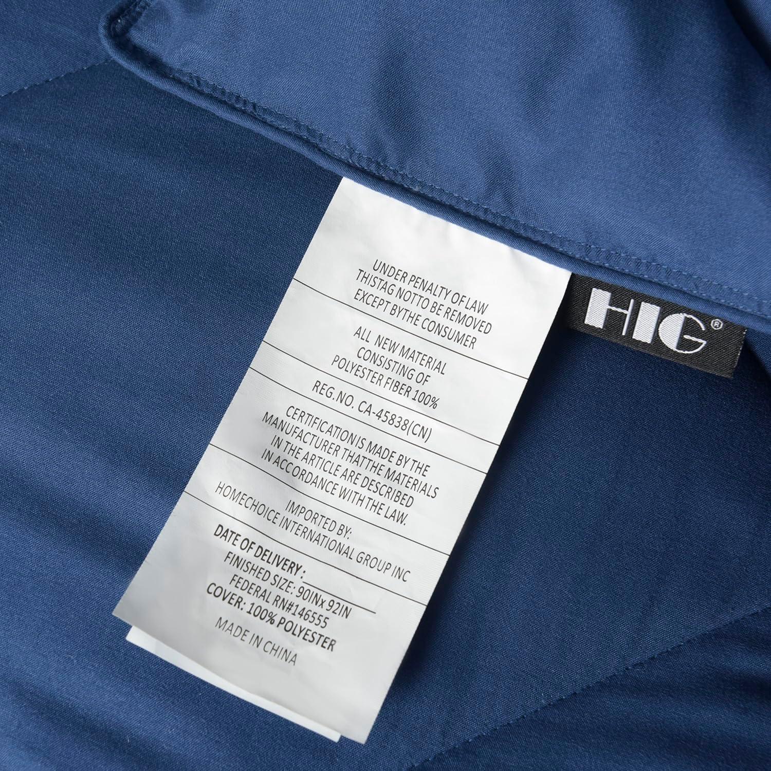 Navy and Light Gray Reversible Queen Microfiber Comforter Set