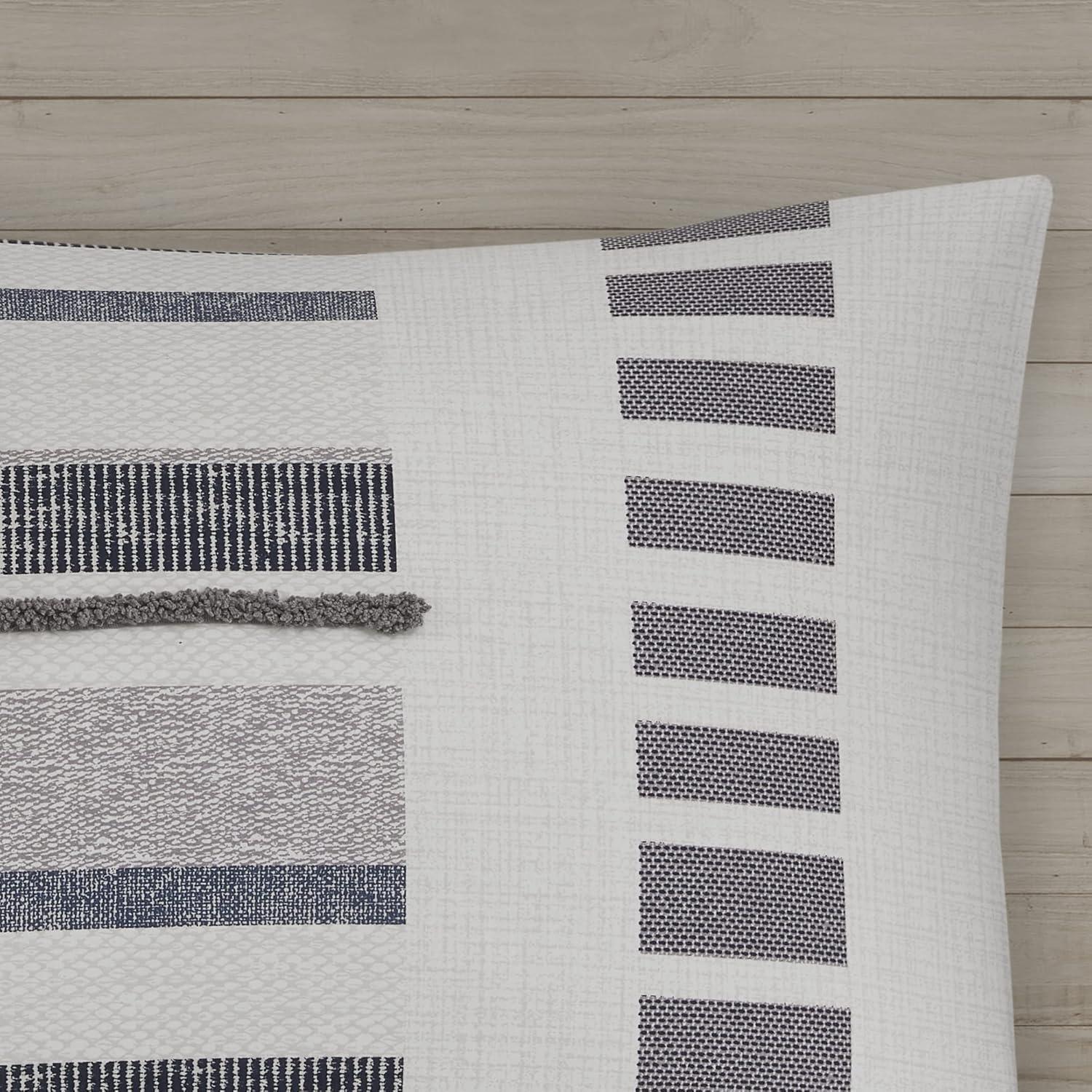 INK+IVY Serena Navy/Gray Standard Cotton 3 Piece Comforter Set