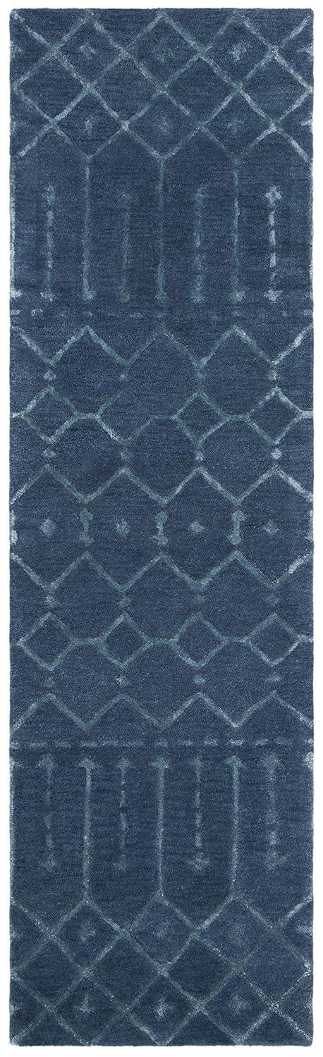 Himalaya HIM903 Handmade Runner Rug - 2'3"x6' - Navy/Silver - Safavieh