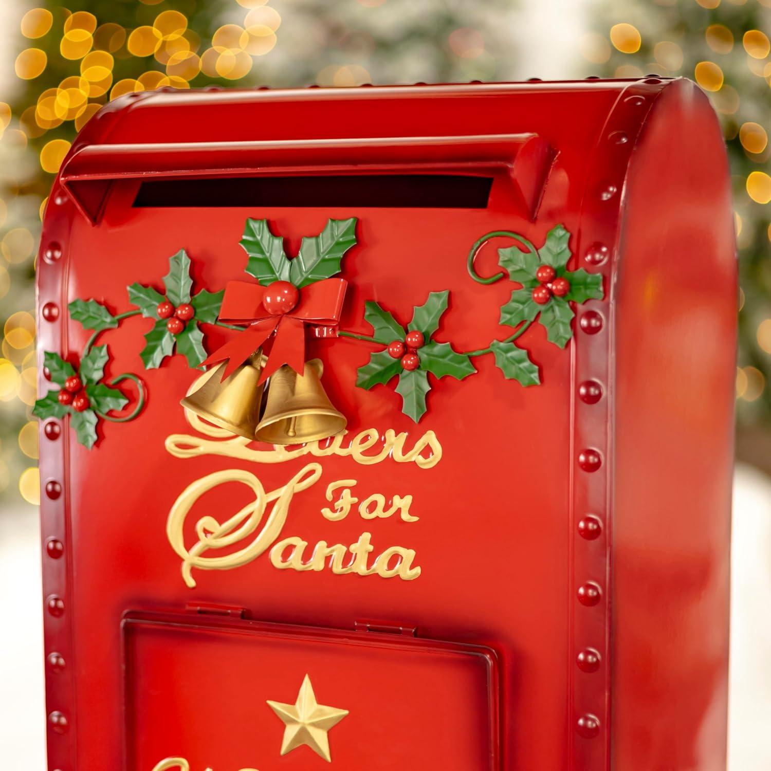Red Metal Letters for Santa Christmas Mailbox Set