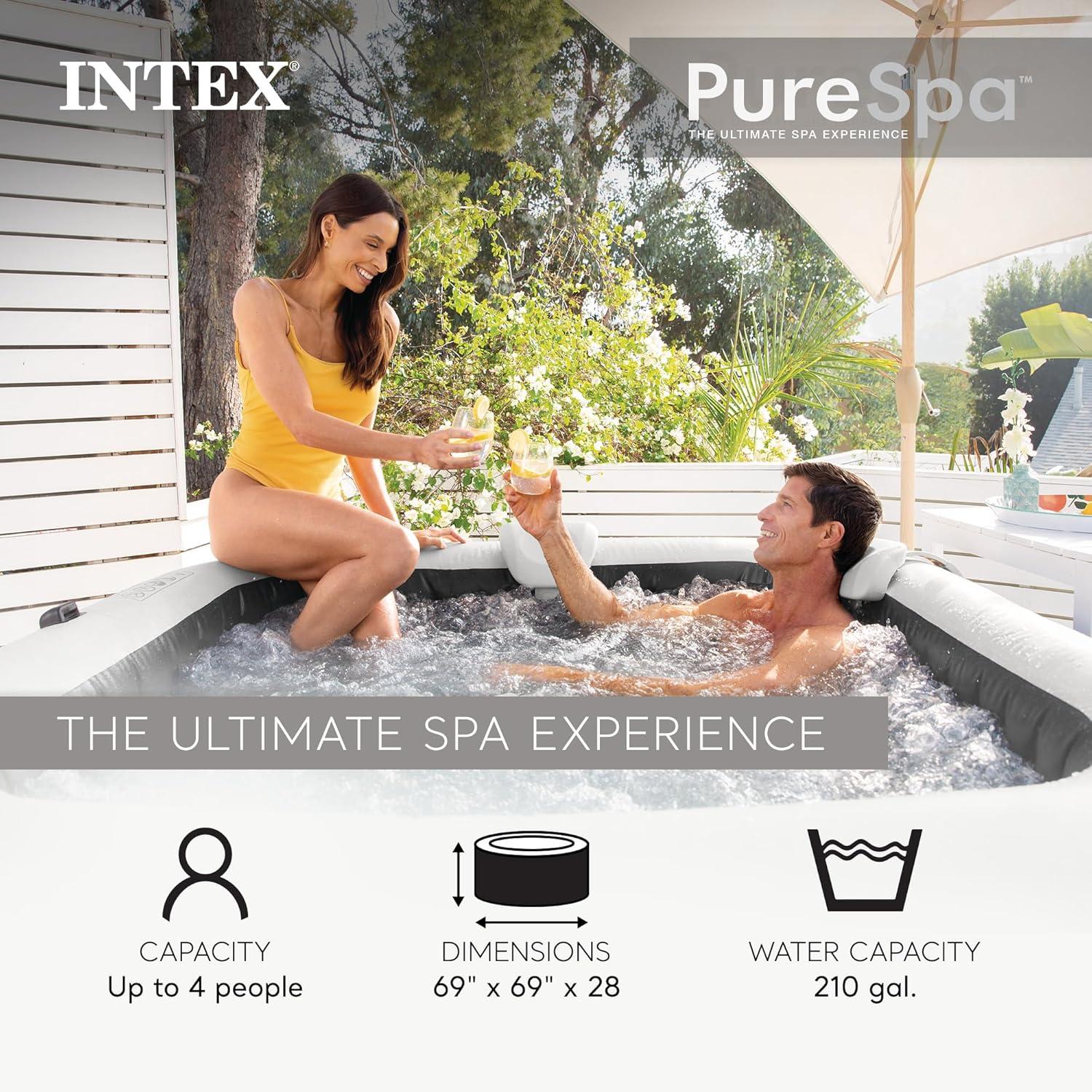Intex Intex PureSpa Plus Inflatable Square Hot Tub w/ AirJets