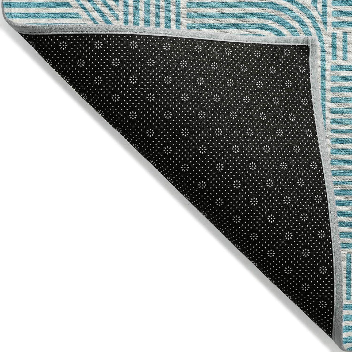 Addison Rugs Machine Washable Indoor/ Outdoor Chantille Contemporary Geo Rug Teal - 2'6" x 3'10"