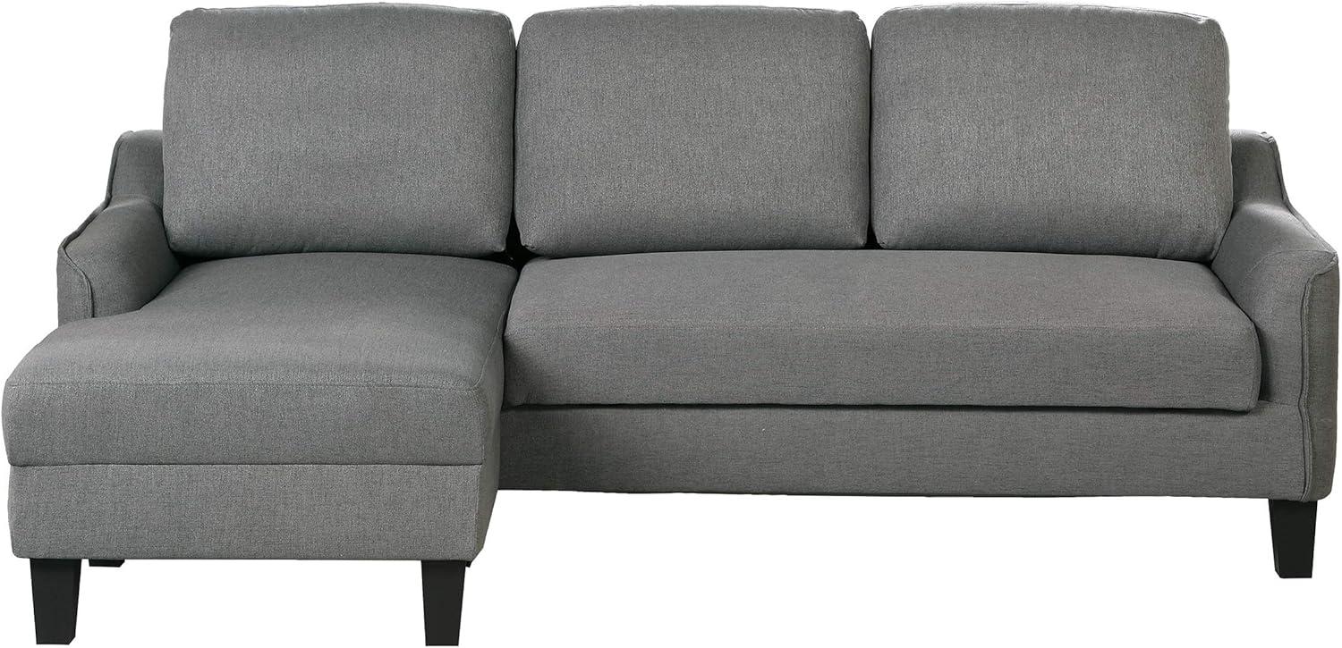 Lester Chaise Sleeper Sofa in Gray fabric with Black legs