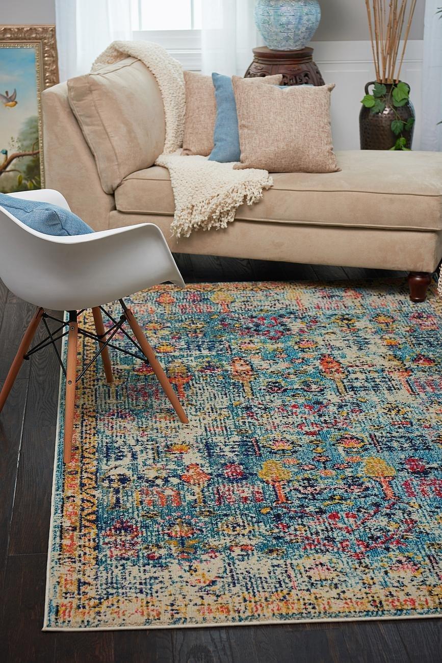 Unique Loom Monterey Collection Area Rug - Adobe (2' 7" x 10' Runner Pink/Blue)