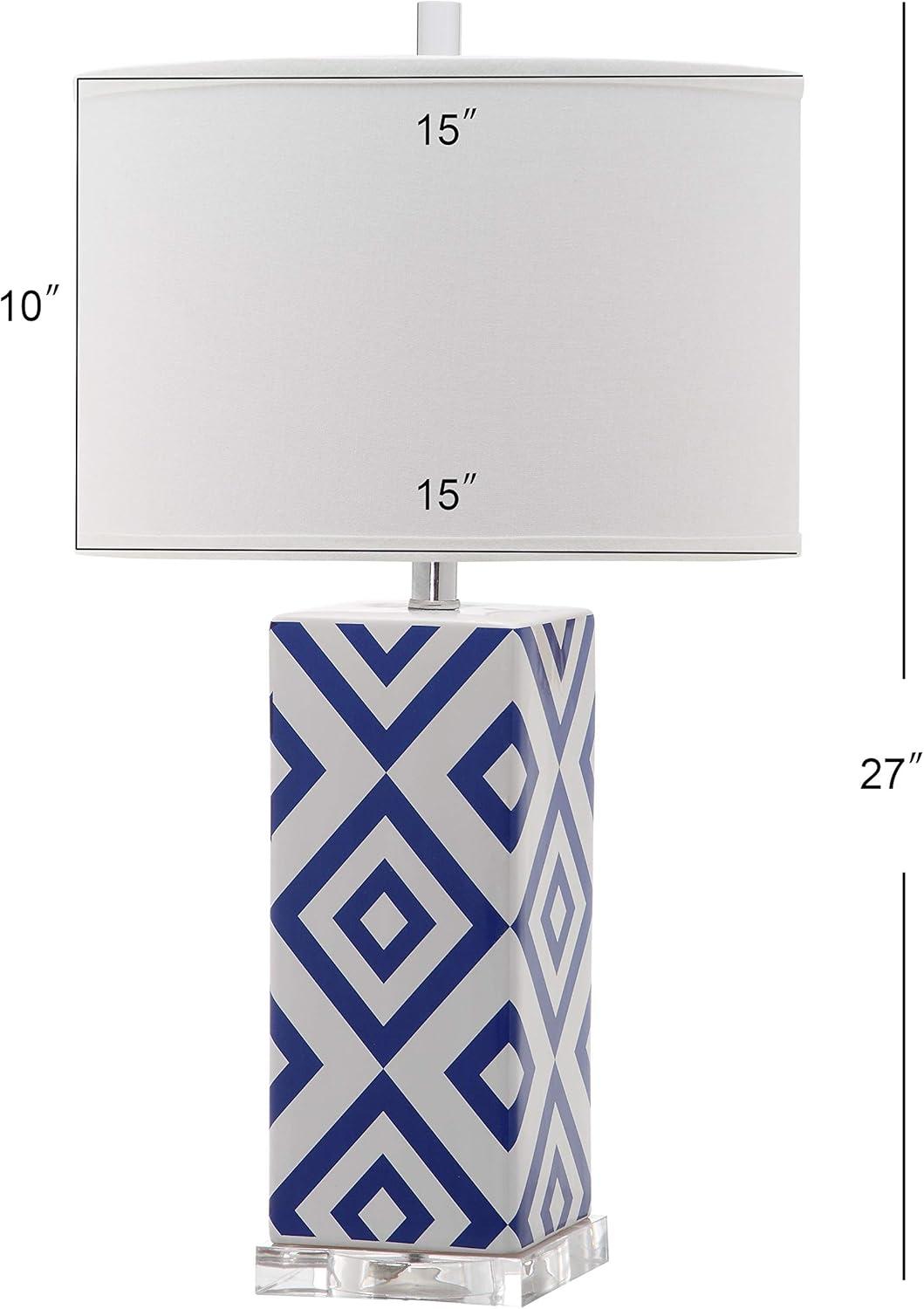 Safavieh 27 in. H Diamonds Ceramic Geometric Table Lamp