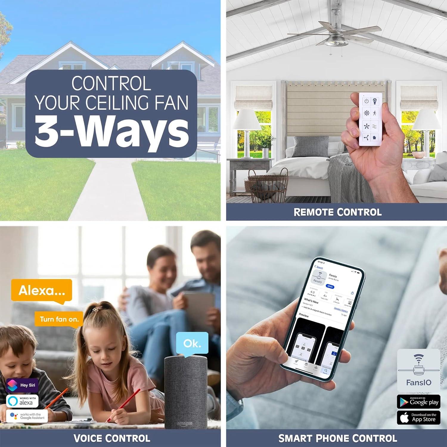 White Universal Smart Ceiling Fan Remote Control Kit