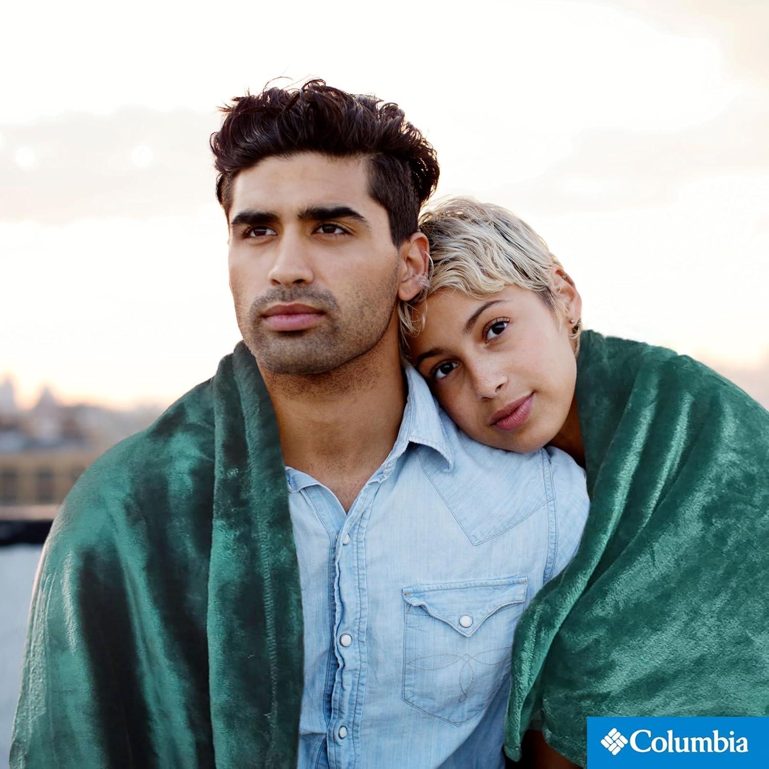 Columbia 50" x 60" Super Plush Lightweight Throw Blanket - Outdoor Essentials for Camping, Picnics, and Adventures, Soft and Cozy Home Essentials for Bed and Living Room - Night Wave