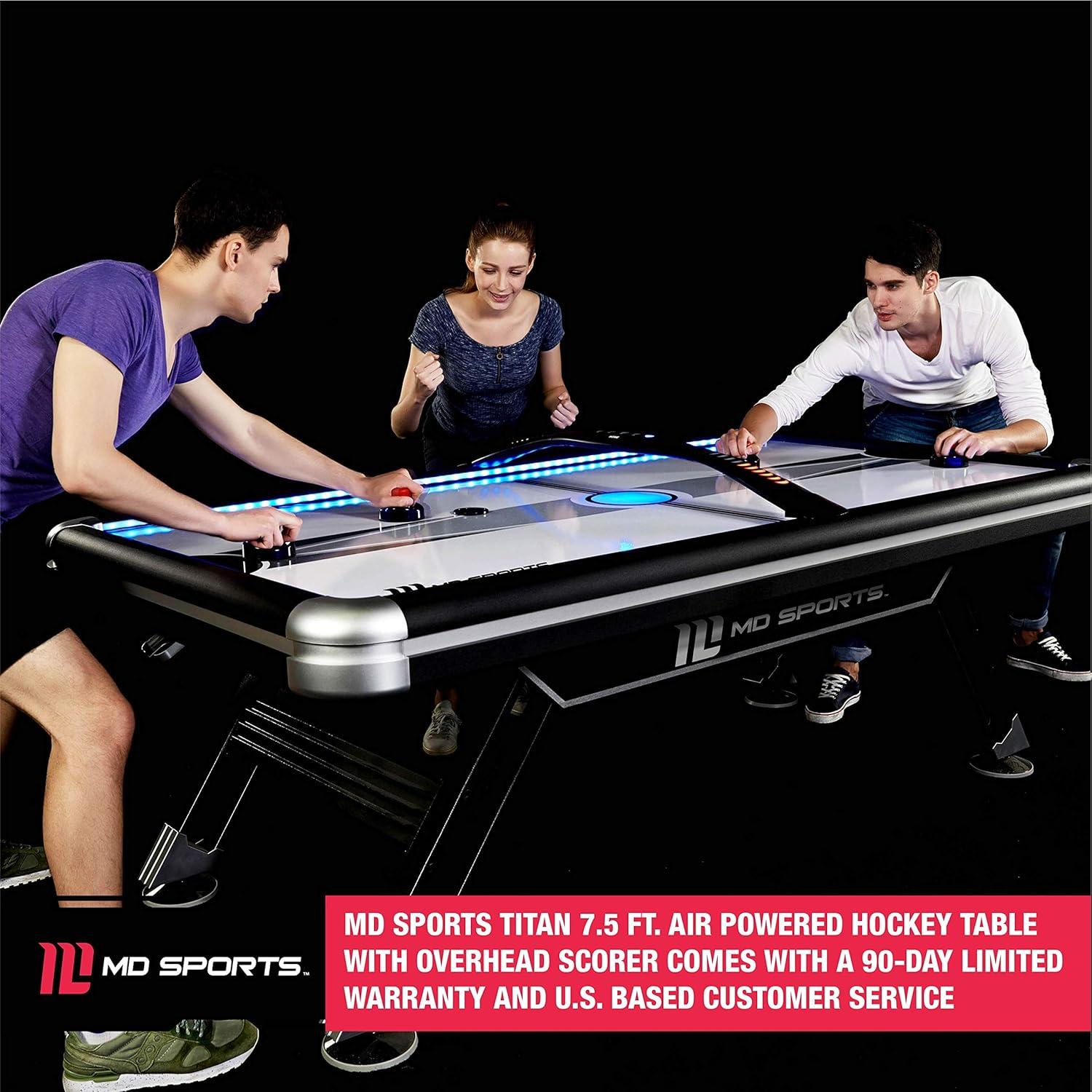 MD Sports 60" 2 -Player Air Hockey Table with Digital Scoreboard and Lights