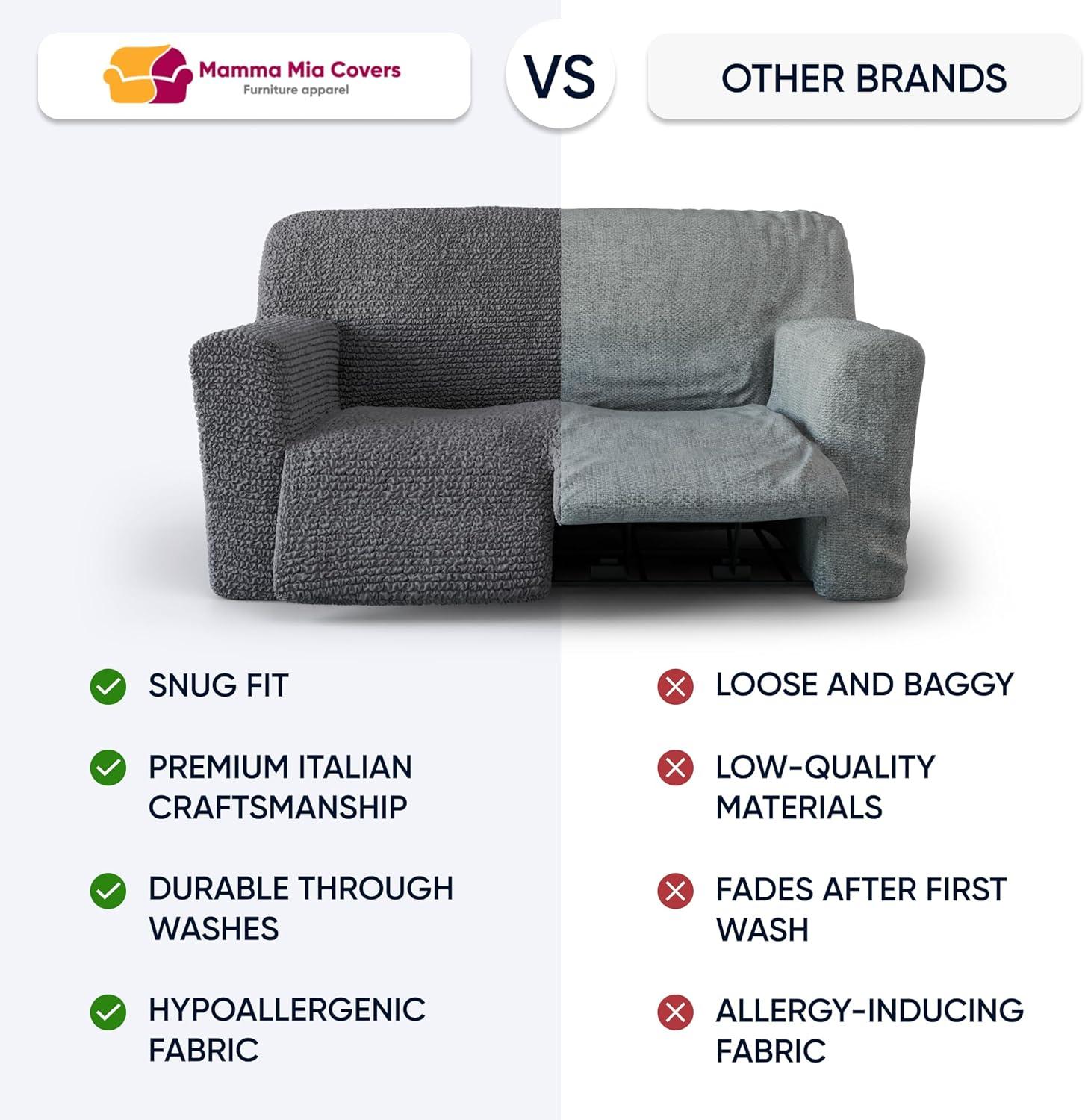 Stretchy Slipcover for Recliner Sofa - Easy to Clean & Durable - Microfibra Collection