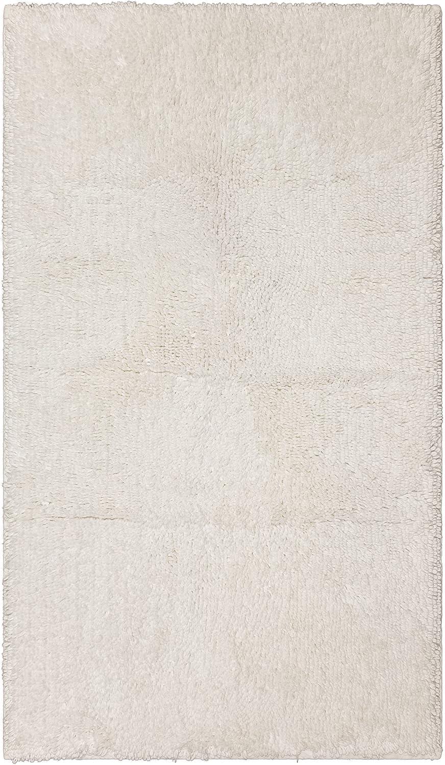 Mohawk Home Classic Cotton Plush Stain/Fade Resistant Non-Slip Washable Bath Mat, White, 2' X 5'