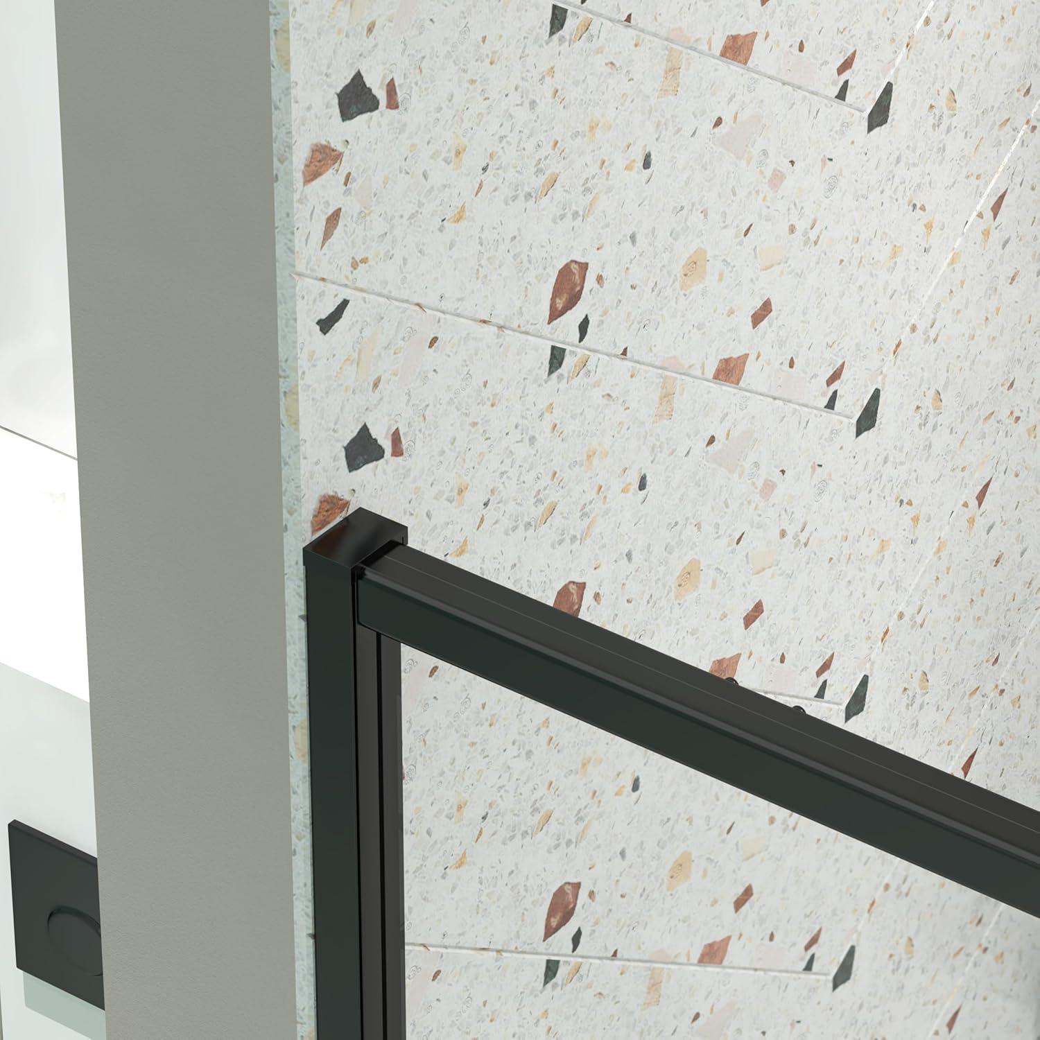 38-42" W x 71" H Flush Glass Shower Door Reversible Installation