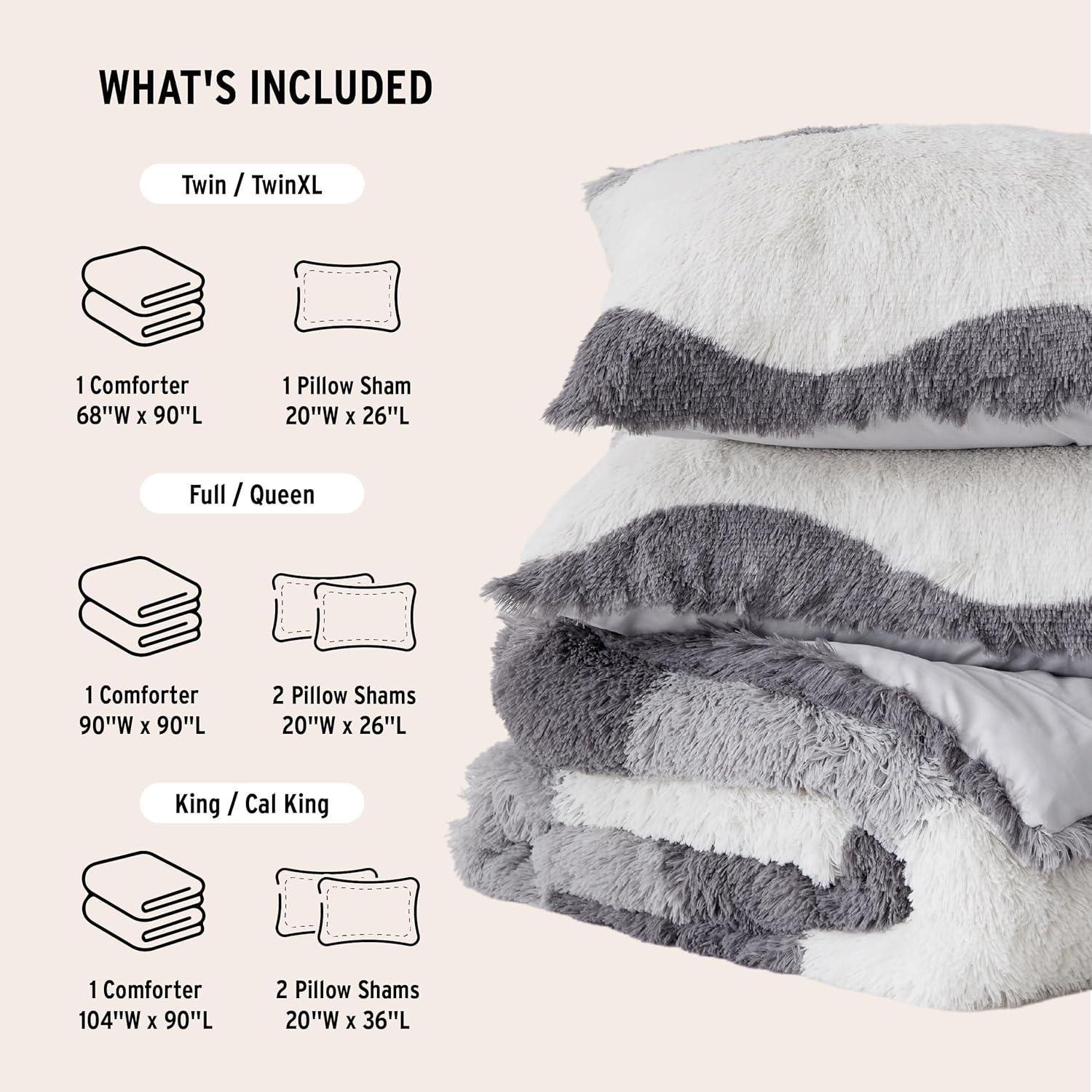 Intelligent Design Ombre Shaggy Faux Fur Comforter Set