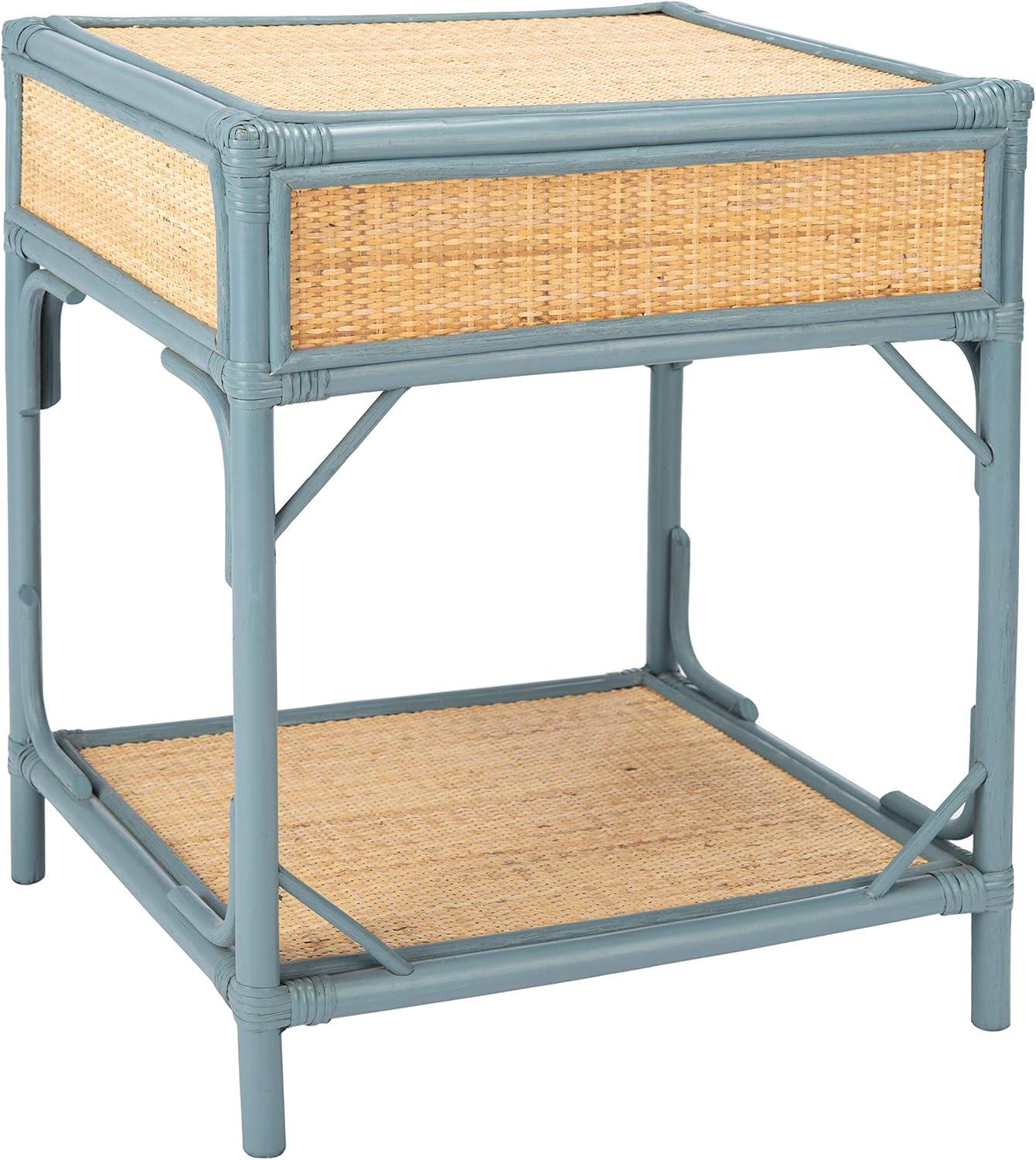 Roya 1 Drawer 1 Shelf Nightstand - Blue Grey/Natural - Safavieh.