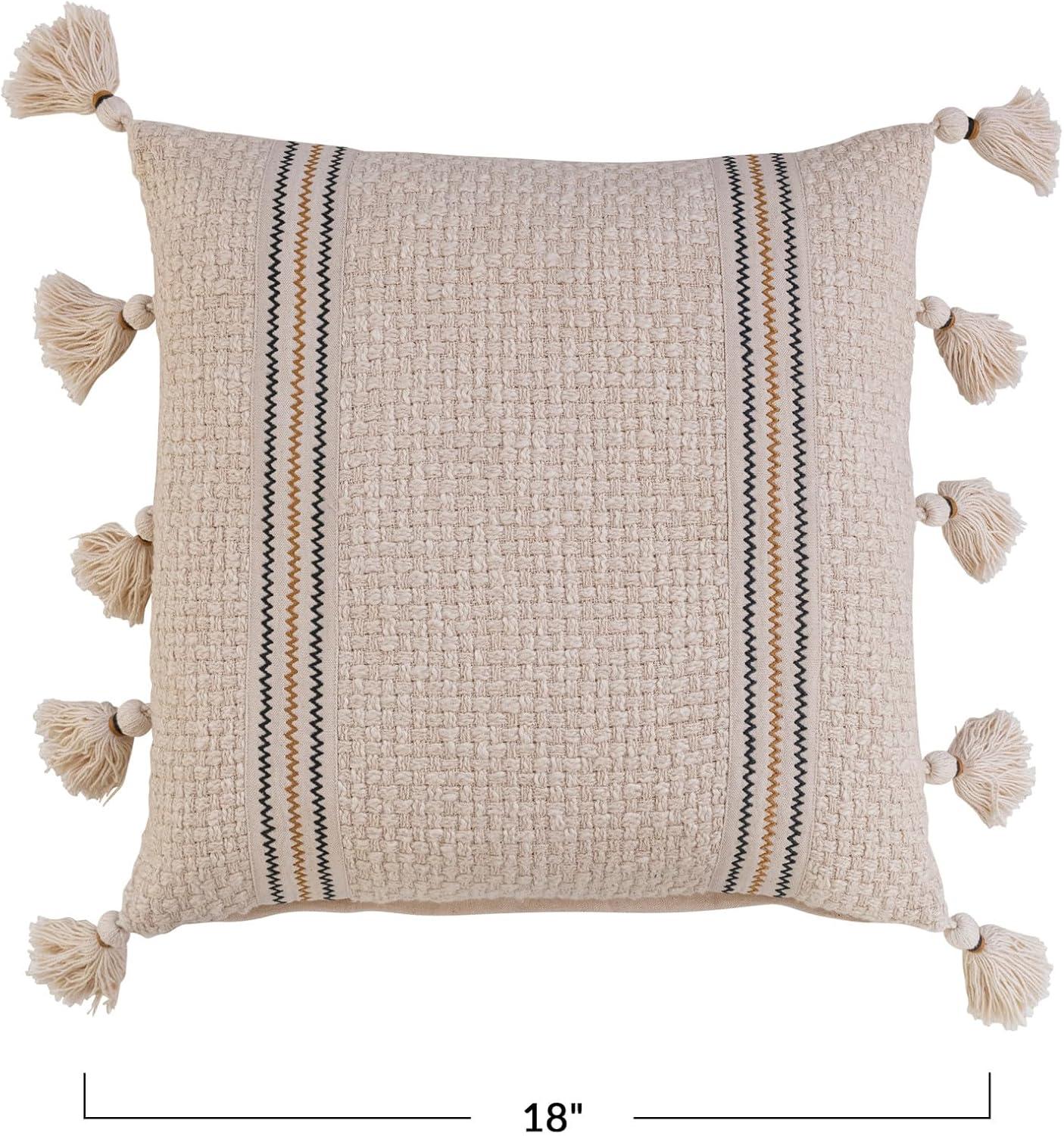Creative Co-Op Striped Linen Throw Pillow