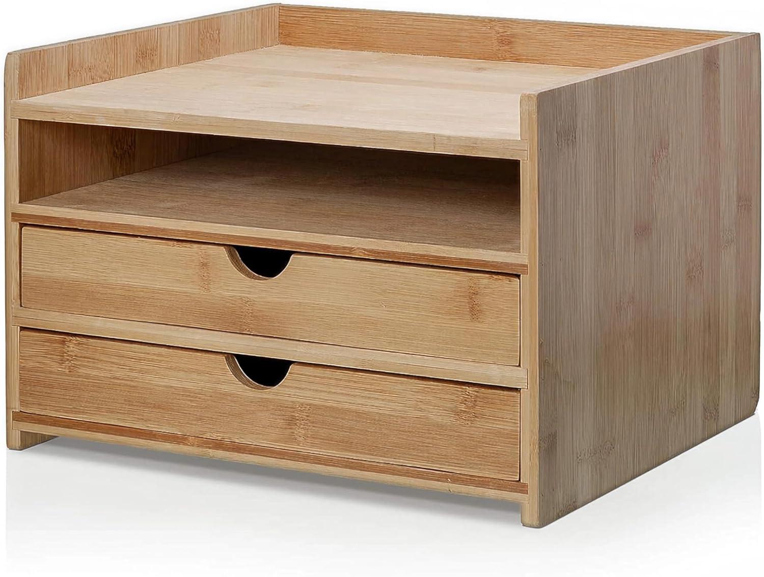 Prosumer'S Choice 3-Tier Bamboo Desktop Organizer With Us Letter Size Drawers for Home