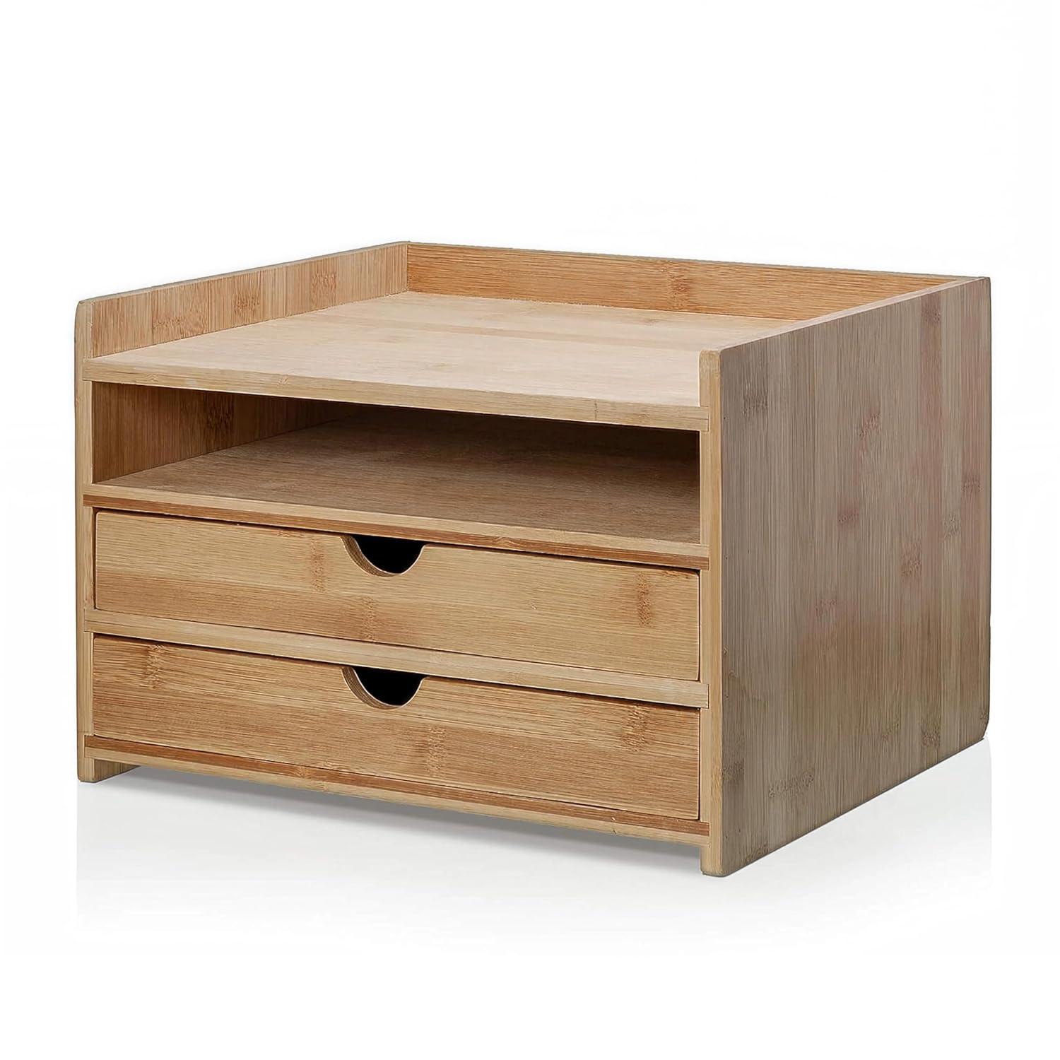 Prosumer'S Choice 3-Tier Bamboo Desktop Organizer With Us Letter Size Drawers for Home