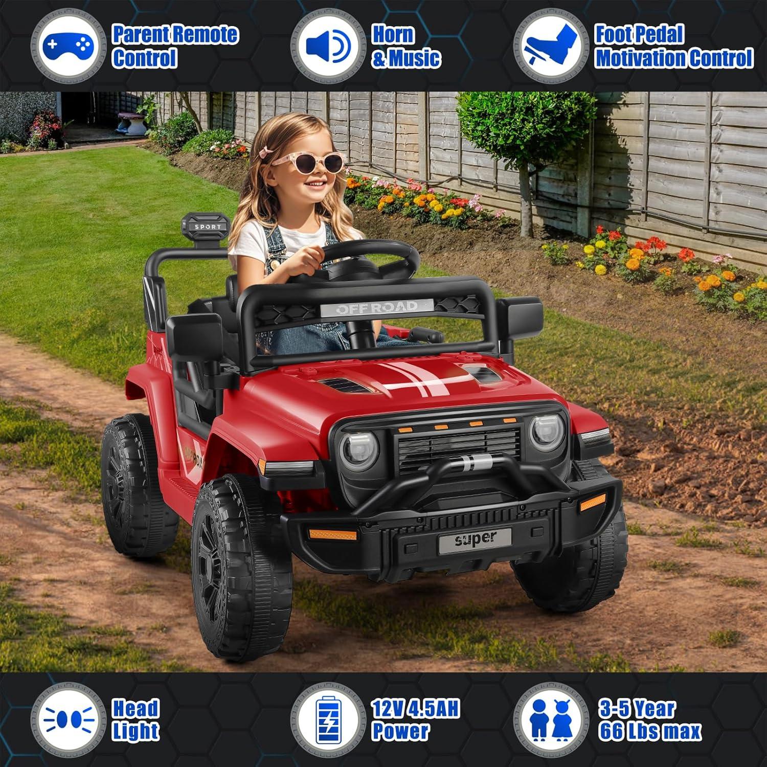 Himimi 1 Seater All-Terrain Vehicles Battery Powered Ride On with Remote Control