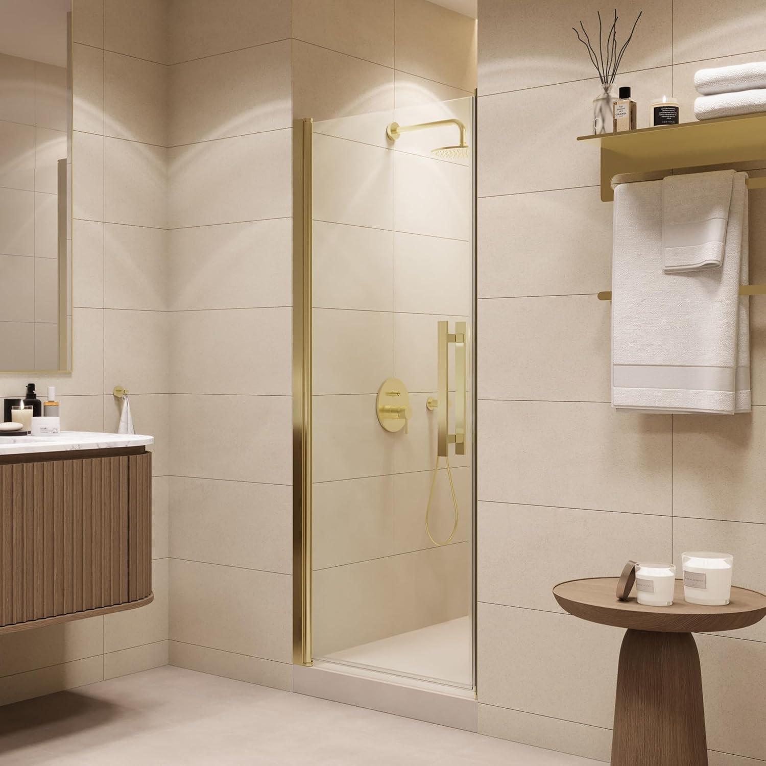 OVE Decors Pasadena 28 To 29 3/8 In. W X 72 In. H Alcove Frameless Pivot Shower Door , 2025