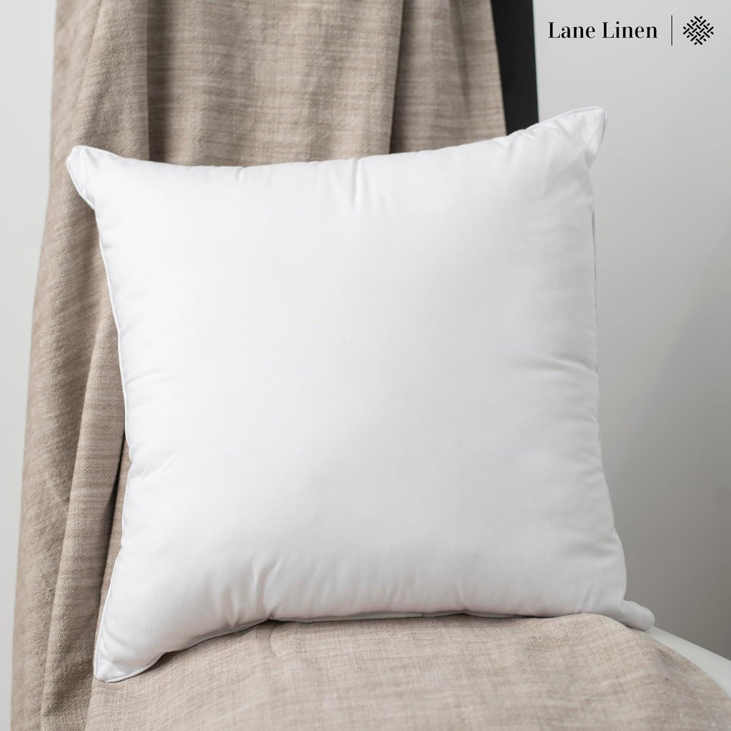 Lane Linen White 18x18 Polyester Throw Pillow Inserts - Pack of 2