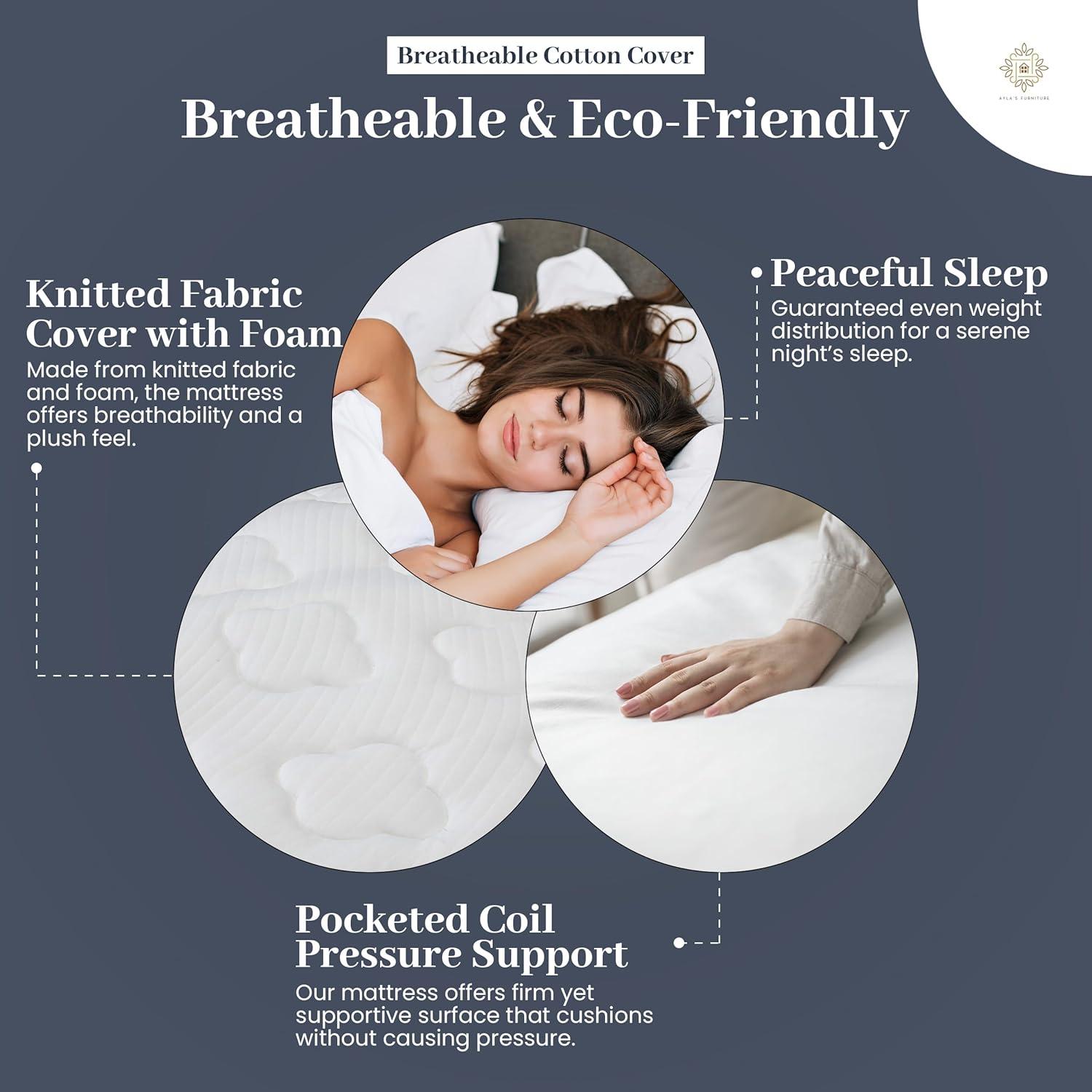 Full Size Mattress - 12 Inch Cool Memory Foam & Spring Hybrid Mattress with Breathable Cover - Comfort Tight Top - Rolled in a Box - Oliver & Smith