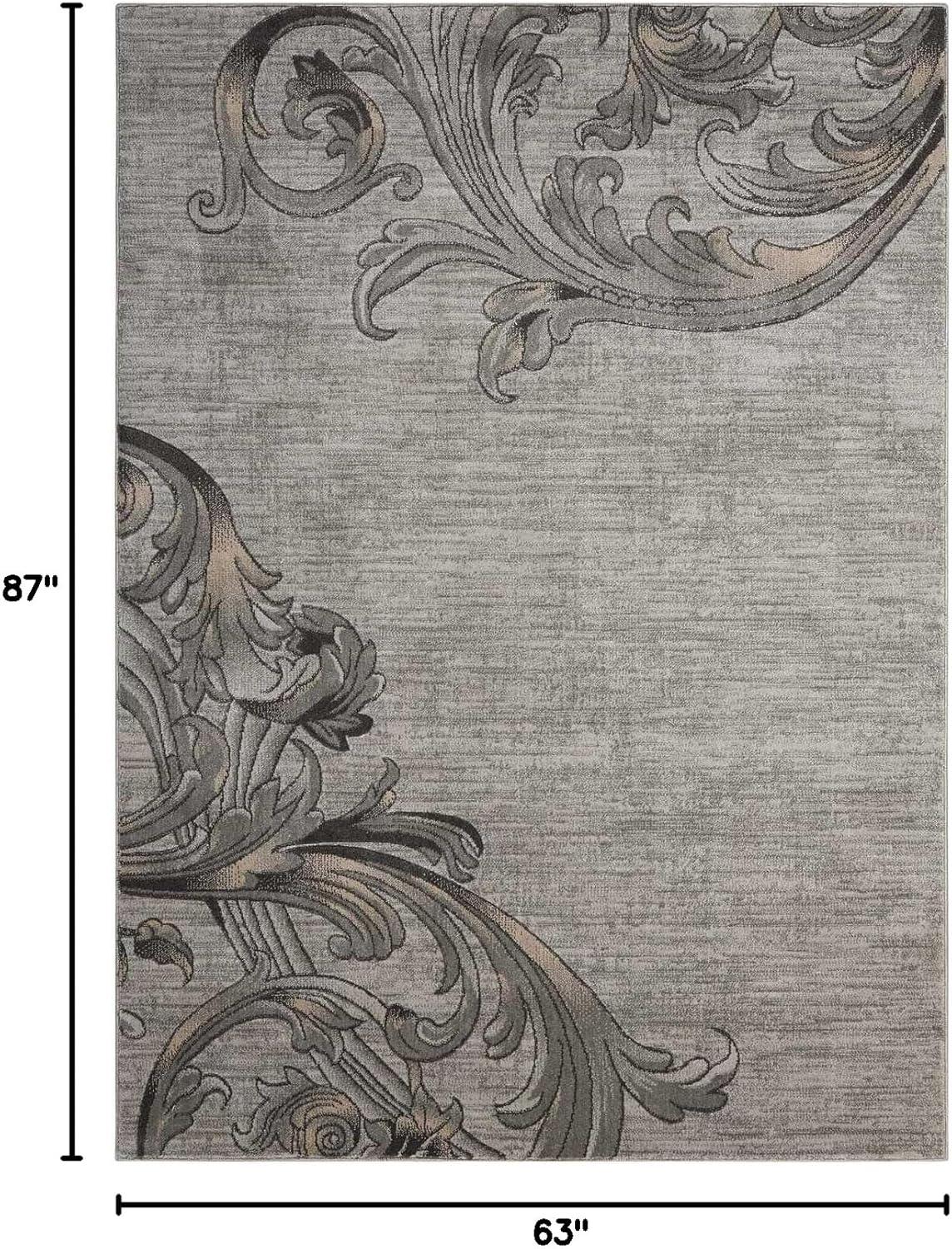 Nourison Maxell MAE05 Gray/Beige/Ivory Area Rug - 5'3" x 7'3"