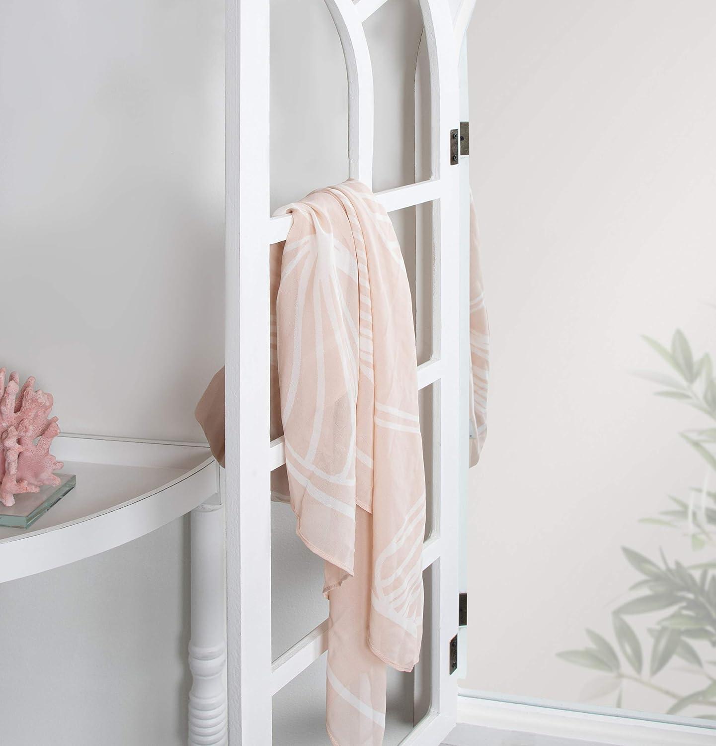 28"x44" Boldmere Arch Wall Mirror White - Kate & Laurel All Things Decor: Rustic Farmhouse Windowpane