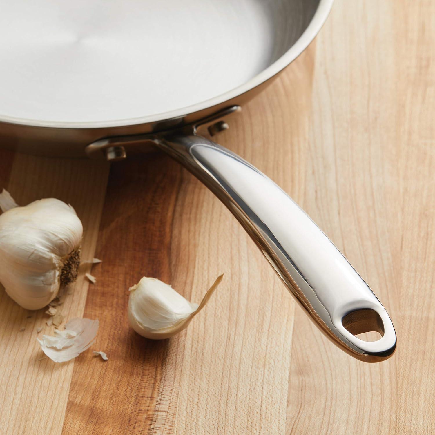Rachael Ray Rachael Ray Professional Stainless Steel Induction Frying Pan / Skillet, 10 Inch, Silver