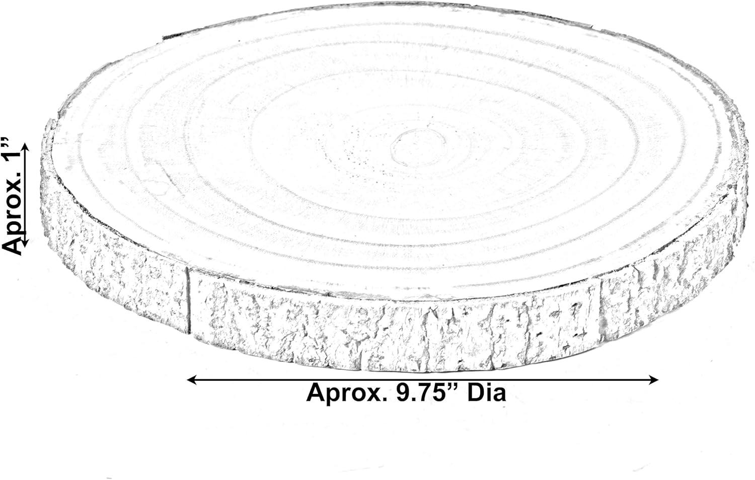 Vintiquewise Barky Natural Wood Slabs Rustic Ornament Slice Tray Table Charger 10" Diameter