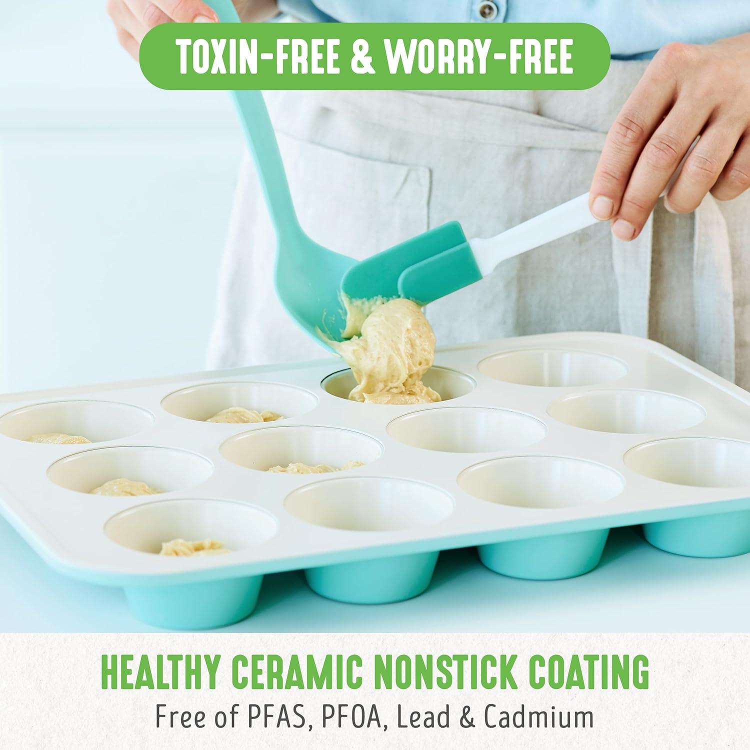 GreenLife Ceramic Nonstick Muffin Pan | Turquoise