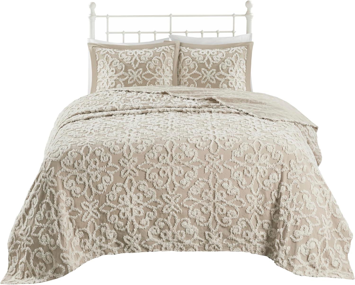 Kelly Clarkson Home Emberly Tufted 100% Cotton Sateen Coverlet Set in Farmhouse Style