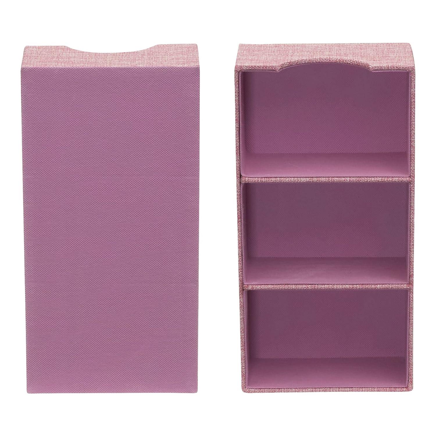 Household Essentials Set of 2 3-Section Drawer Trays Carnation Pink