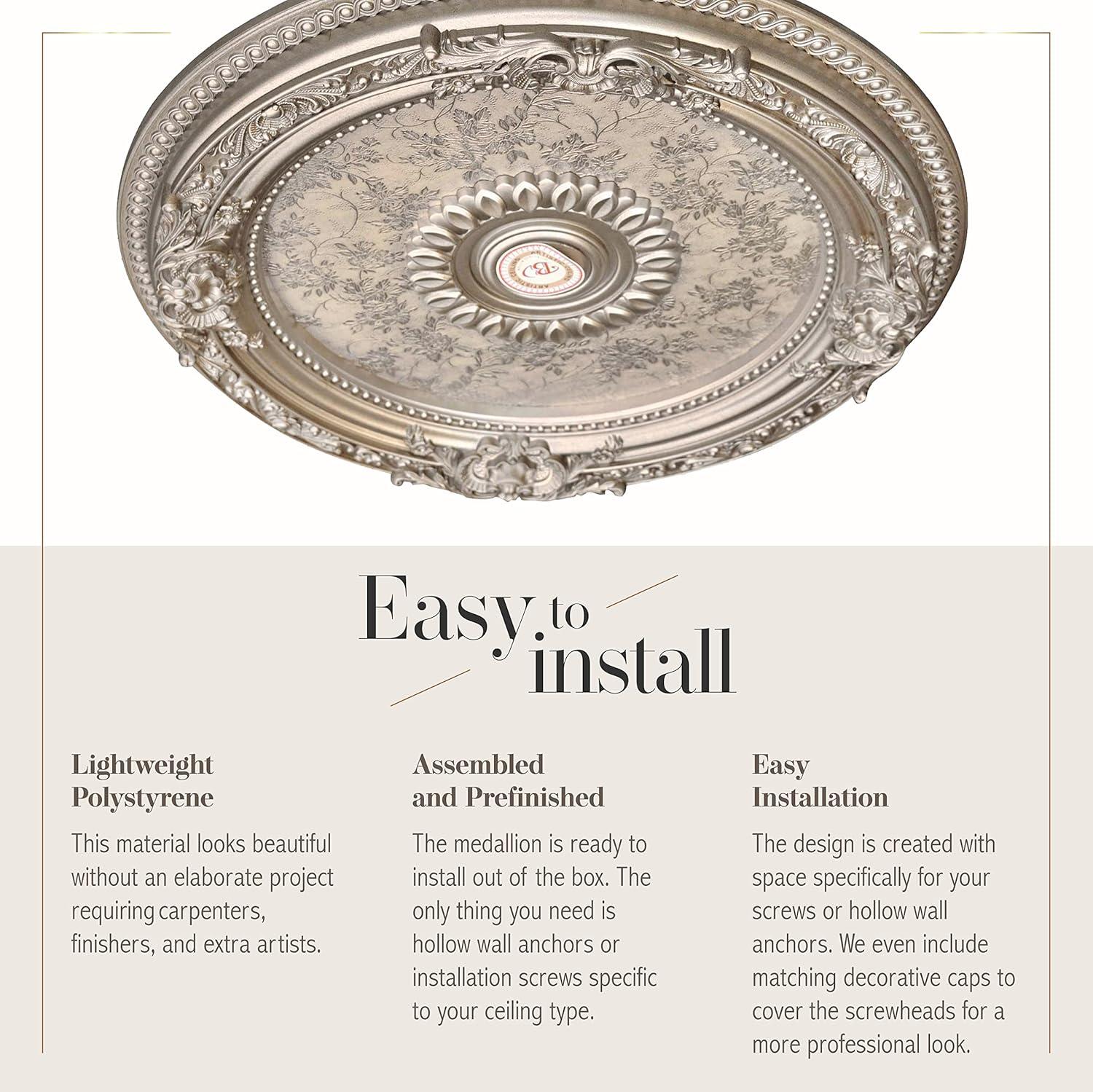 Petite Round Champagne Ceiling Medallion