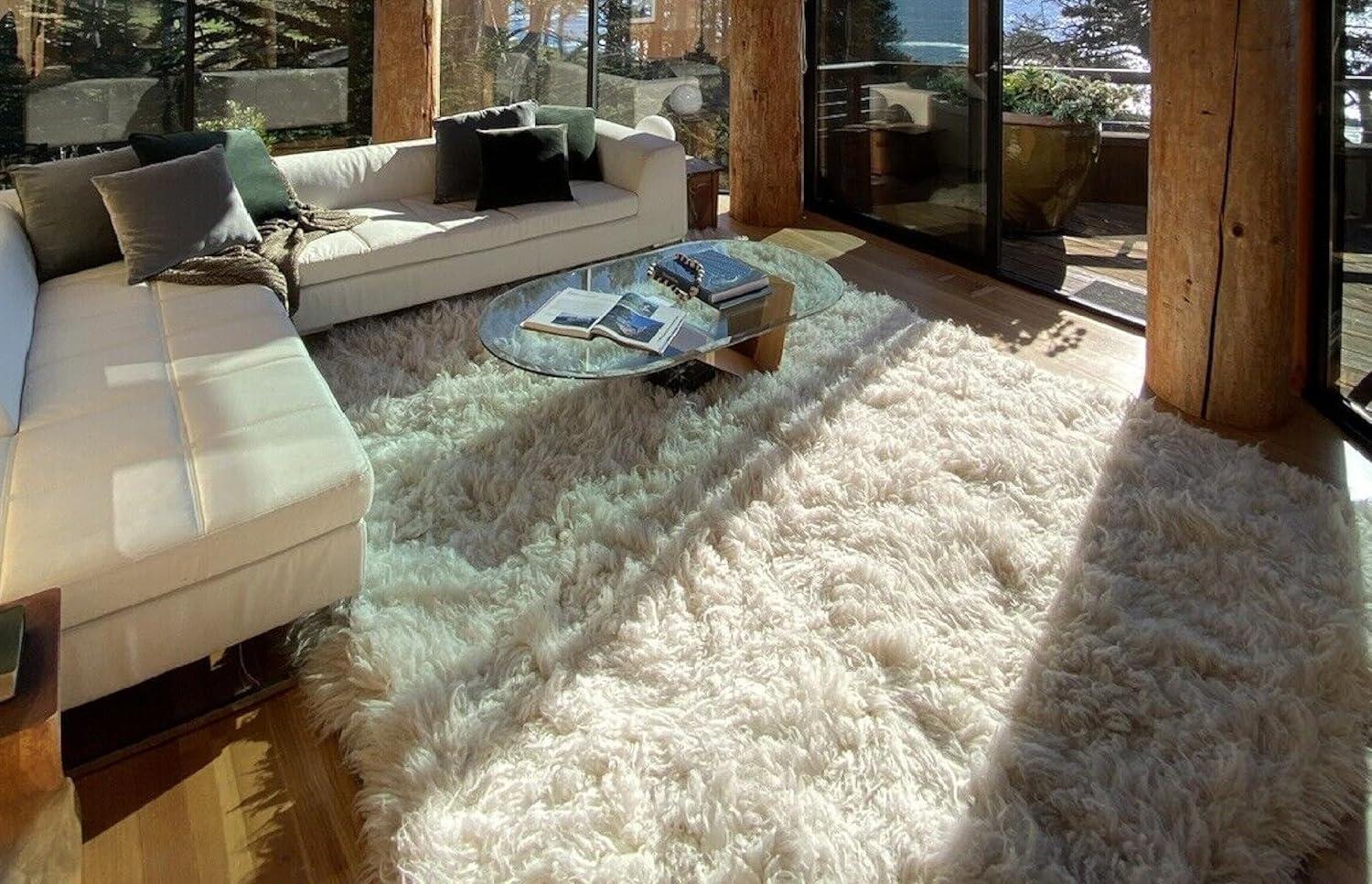 Mercer41 Ultra-plush Greek Flokati rugs. Thick 4" shag pile. Cugina Wool Area Rug