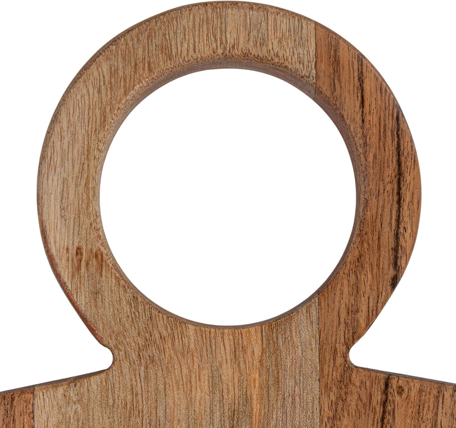 Natural Acacia Wood Oval Cheese Cutting Board with Handle