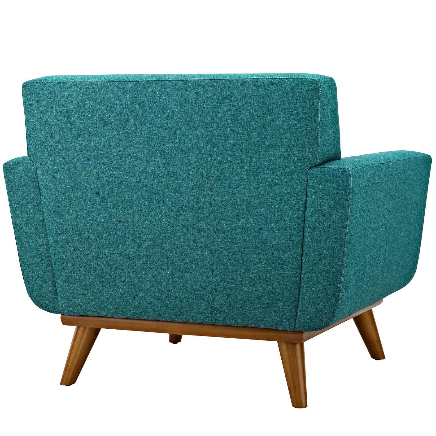 Modway Engage Upholstered Fabric Armchair in Teal