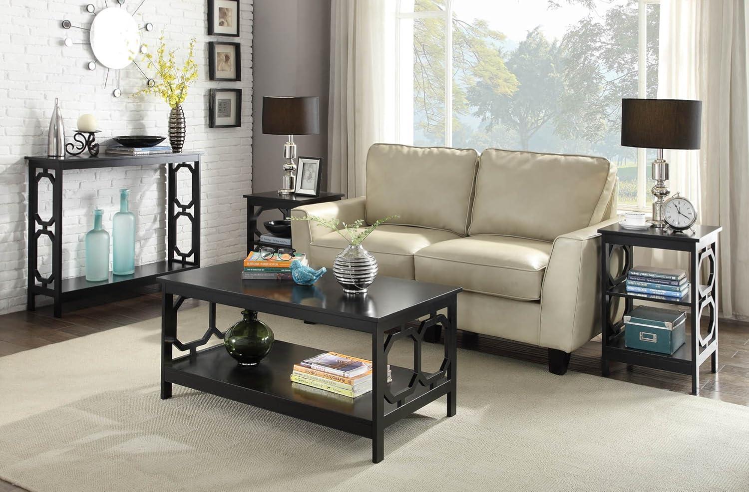 Convenience Concepts Omega End Table with Shelf, Coral