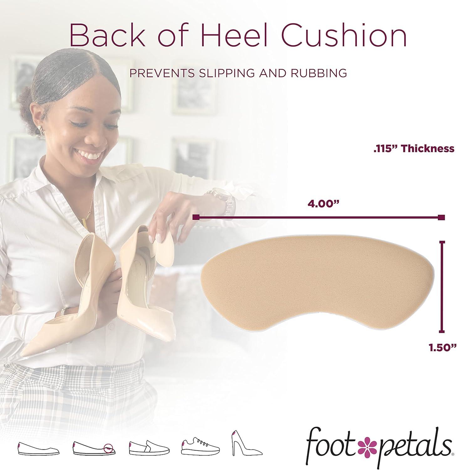 Fancy Feet Back-of-Heel Cushions - One Pair of Cushioned Heel Inserts to Prevent Rubbing and Blisters from Uncomfortable Shoes, Khaki