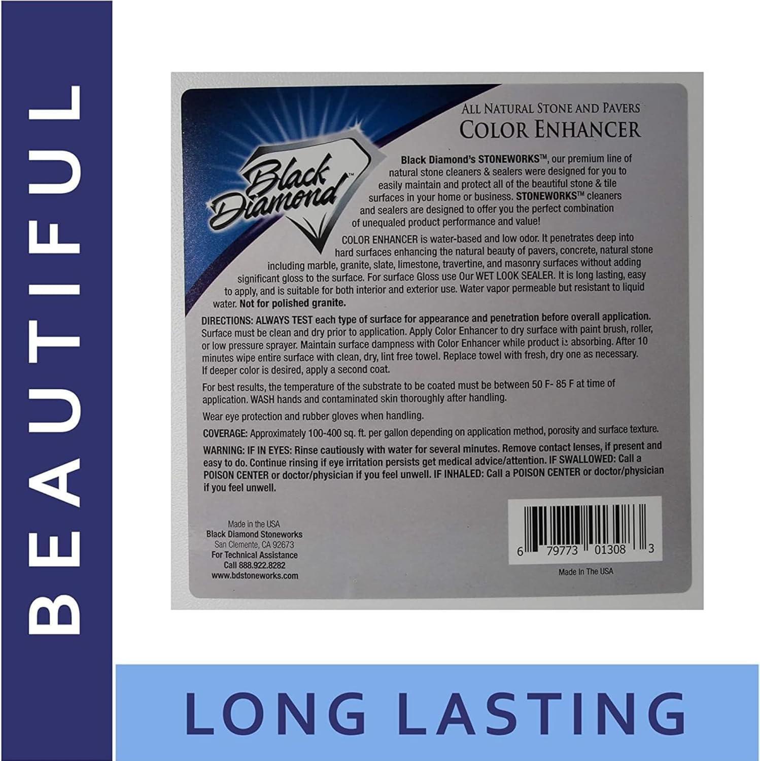 Color Enhancer Sealer for All-Natural Stone and Pavers. Marble, Travertine, Limestone, Granite, Slate, Concrete, Grout, Brick, Block. (Trial)