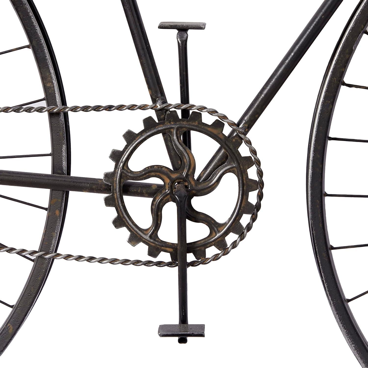 Deco 79 Metal Bike Wall Decor with Seat and Handles, 56" x 3" x 37", Black