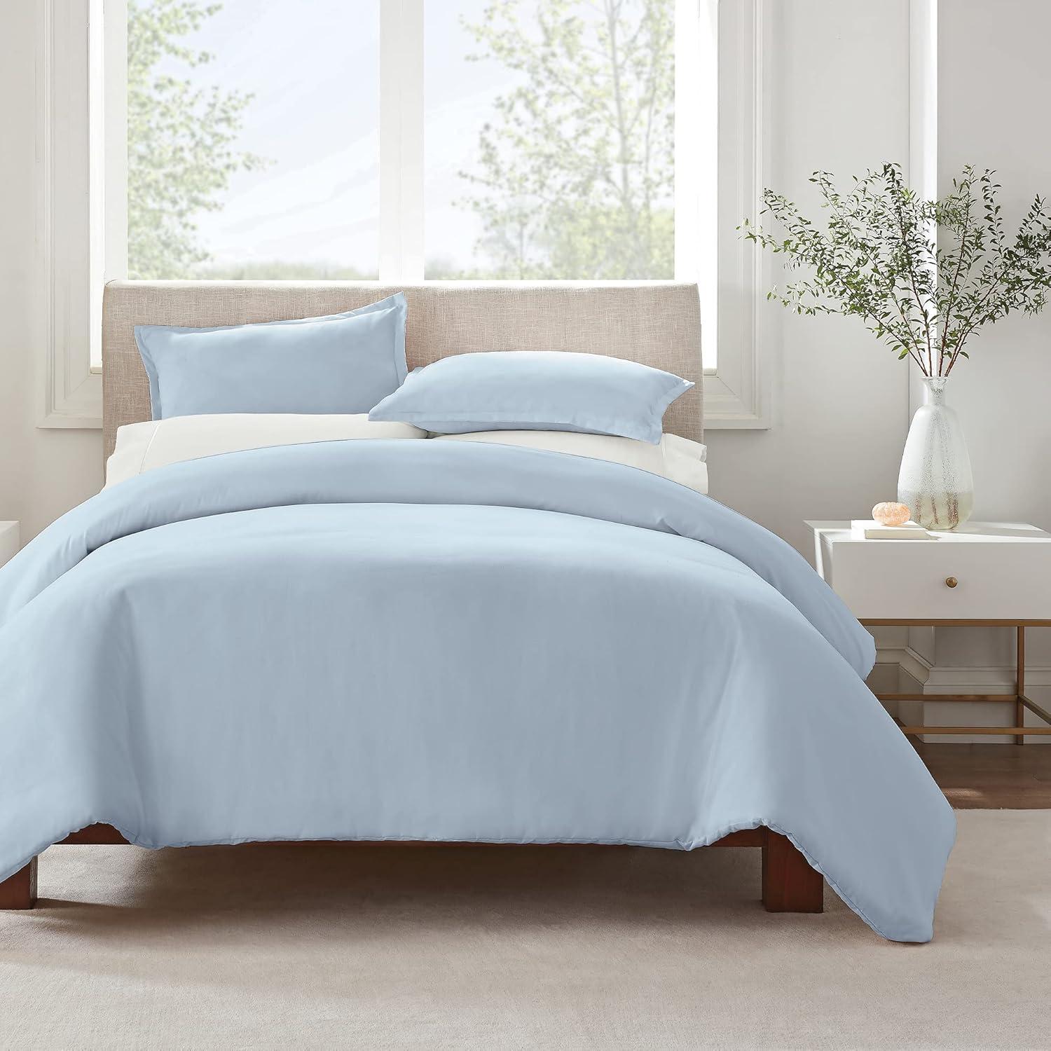 Serta Simply Clean Antimicrobial 3 Piece Duvet Cover Set