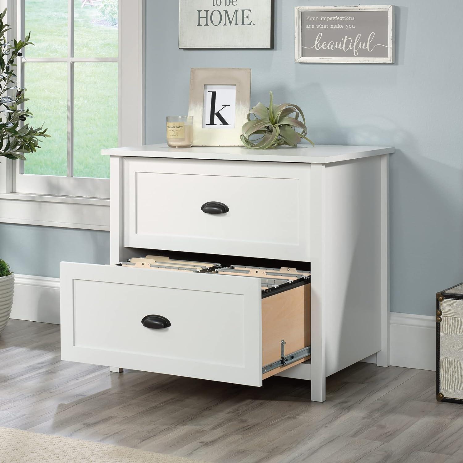 Soft White 2-Drawer Legal Size Lateral File Cabinet