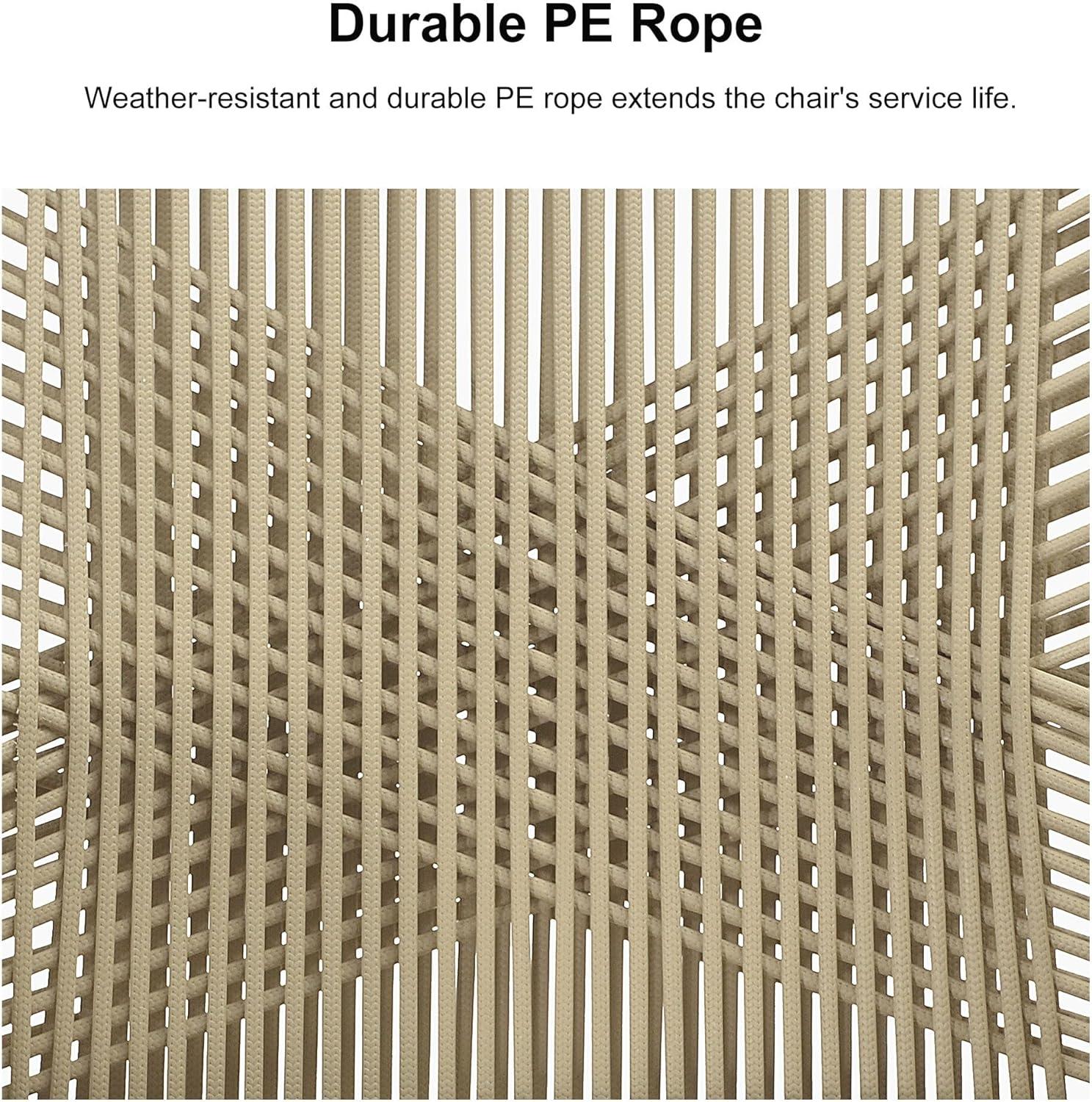 PURPLE LEAF Outdoor Wicker 29" Bar Stools Set of 2, Boho Patio Bar Height Chair with Cushion and Back for Outdoor and Indoor, Garden, Patio, Smoke Grey