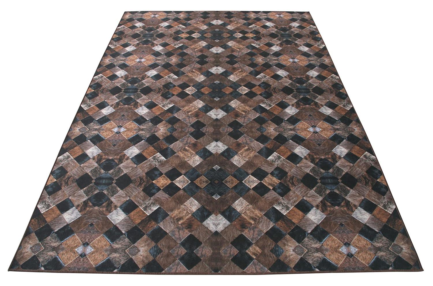 Walk On Me Heirloom Frescoes Black Area Rug