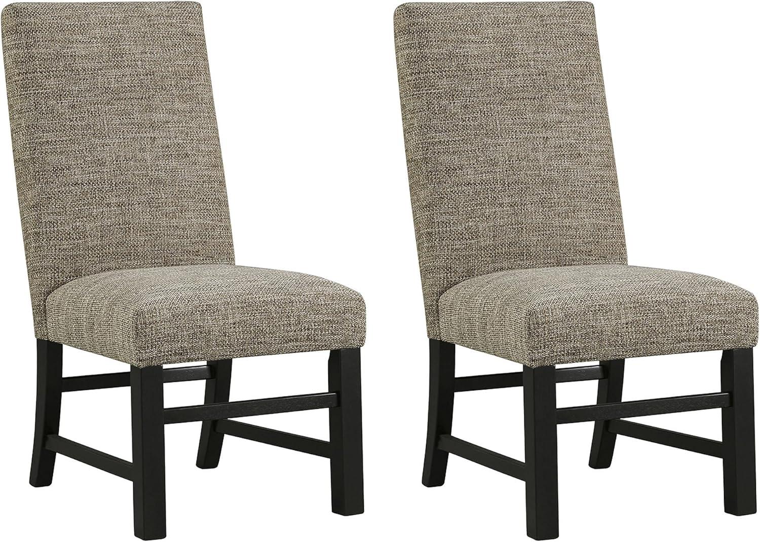 Transitional Earthy Brown Upholstered Side Chair Set