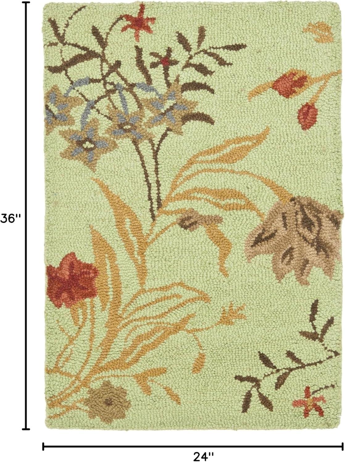 SAFAVIEH Blossom Kelly Floral Flower Wool Area Rug, Light Green/Multi, 8' x 10'