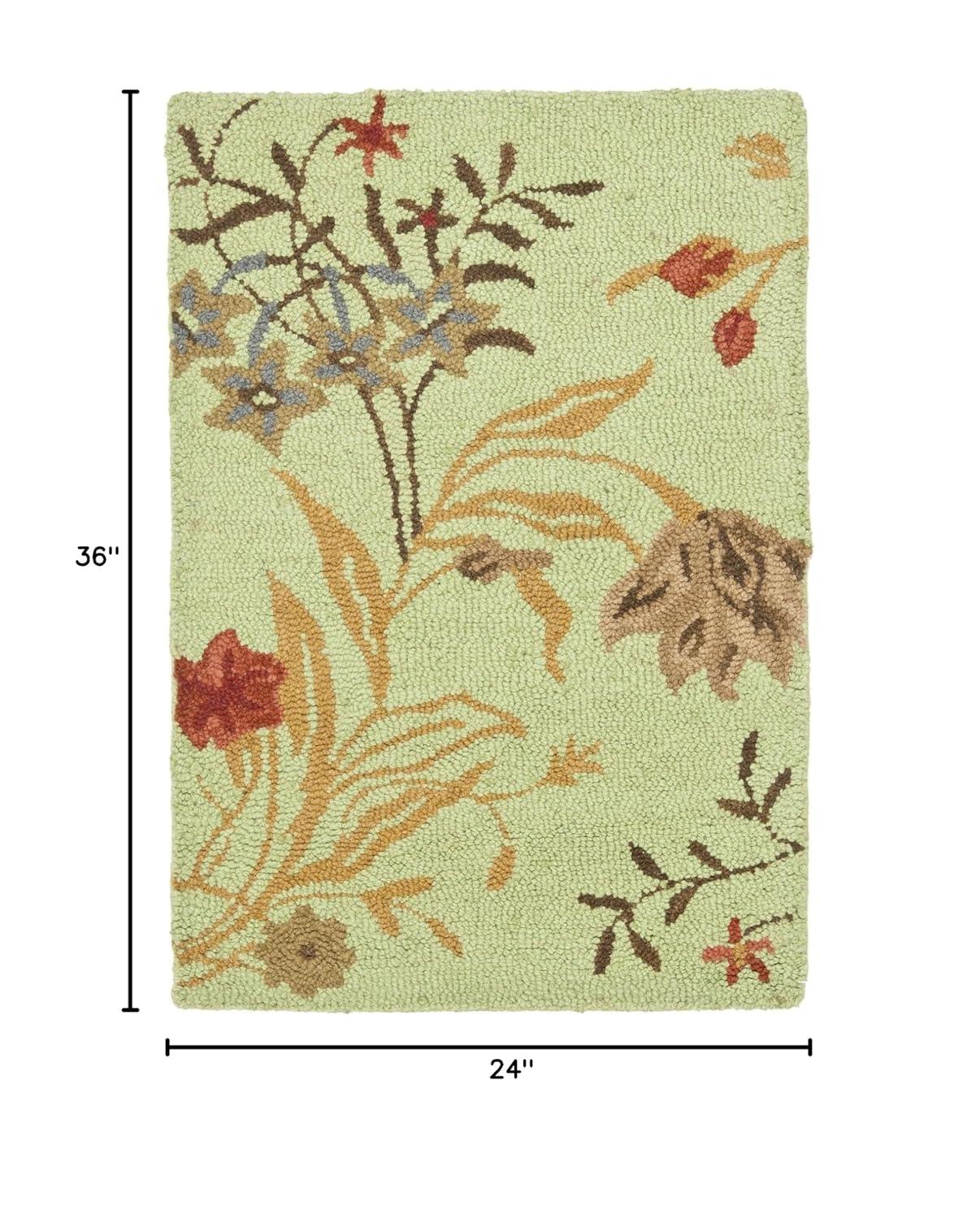 SAFAVIEH Blossom Kelly Floral Flower Wool Area Rug, Light Green/Multi, 8' x 10'