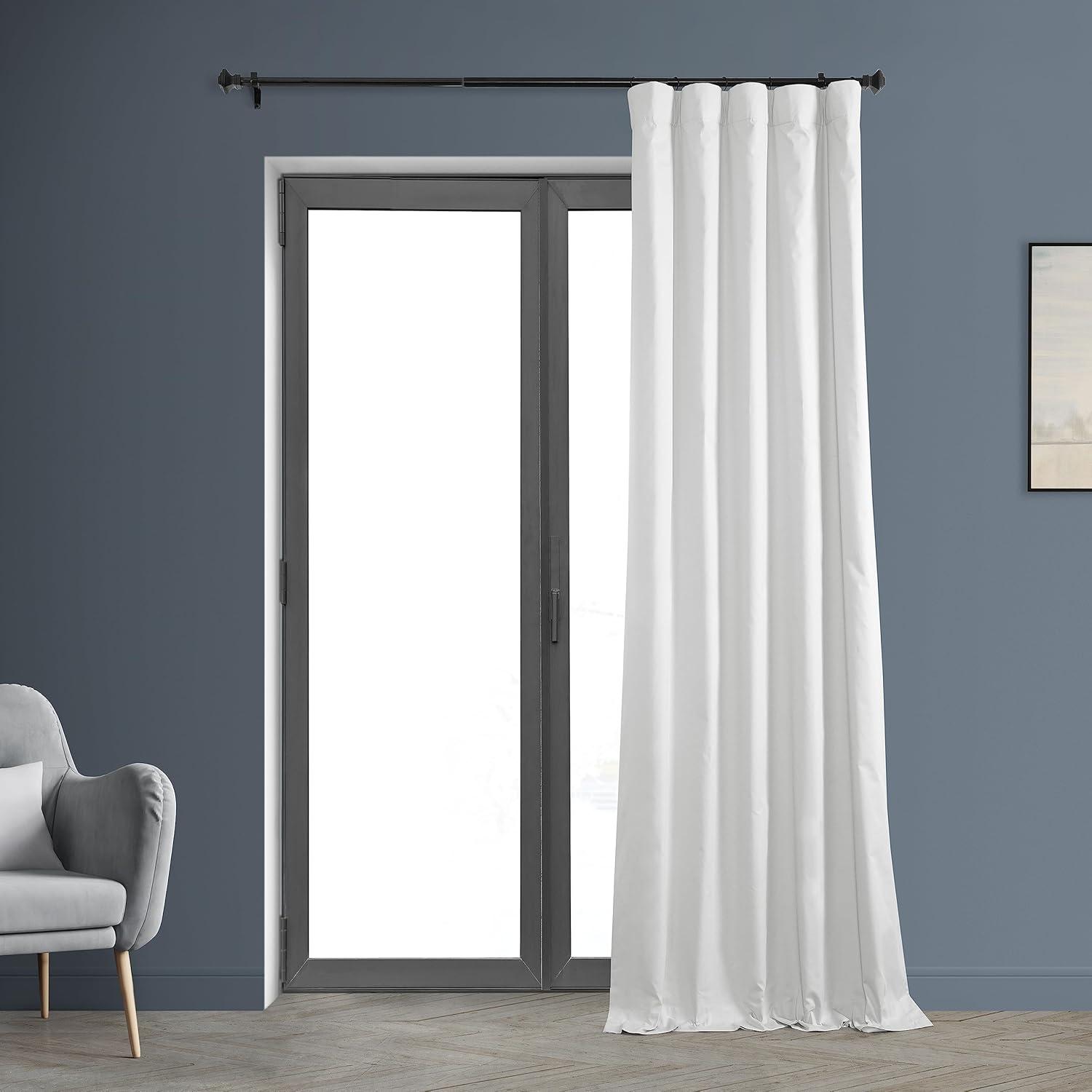Whisper White Solid Cotton Blackout Curtain (1 Panel), Whisper White, 50W X 108L